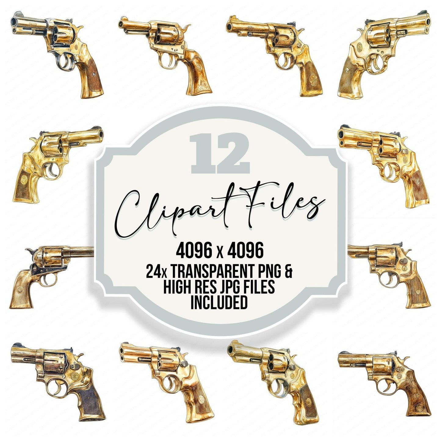 Golden Gun Clipart Set (DDD005723)