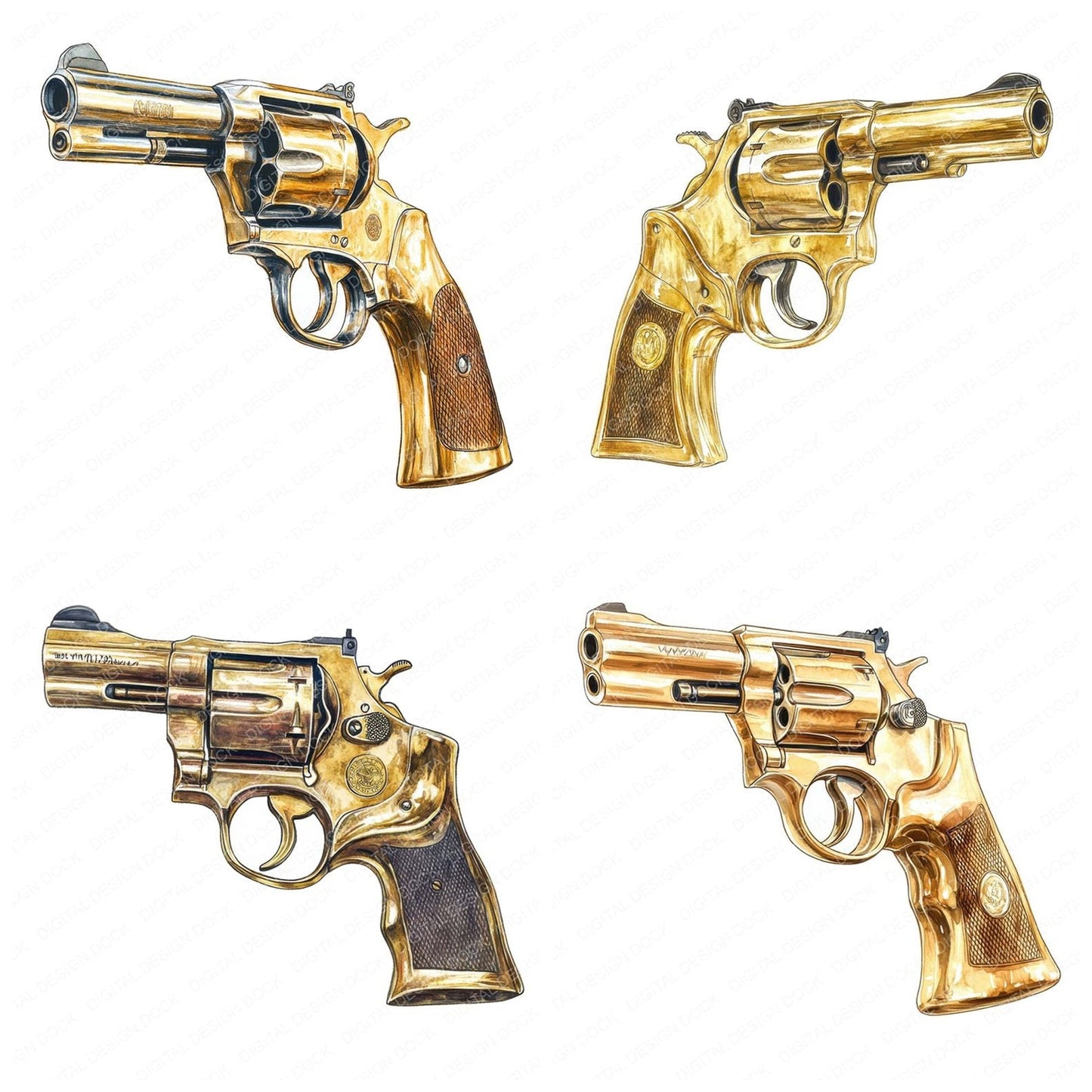Golden Gun Clipart Set (DDD005723)