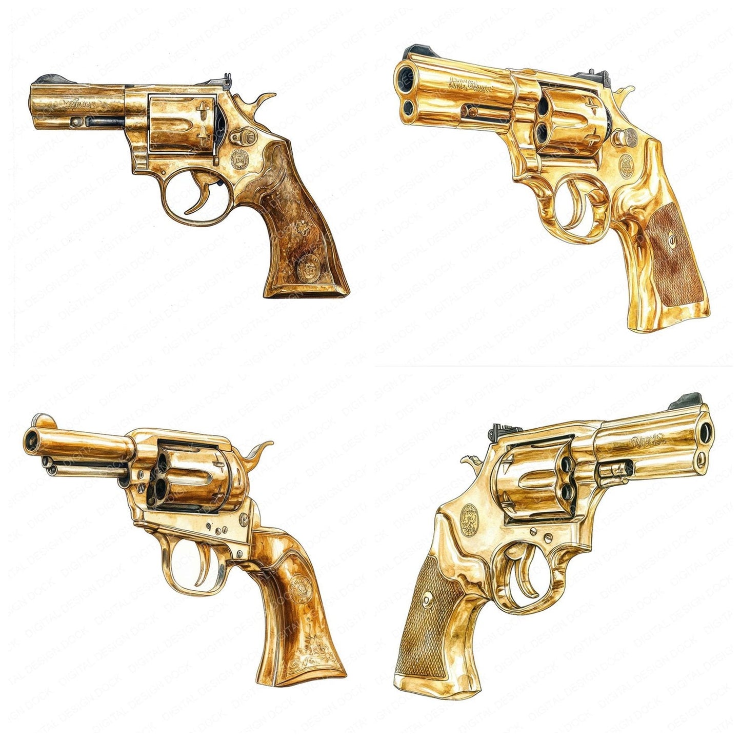 Golden Gun Clipart Set (DDD005723)