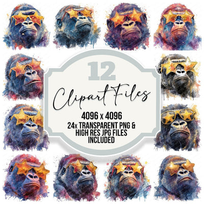 Gorilla Star Shades Clipart Set (DDD005734)