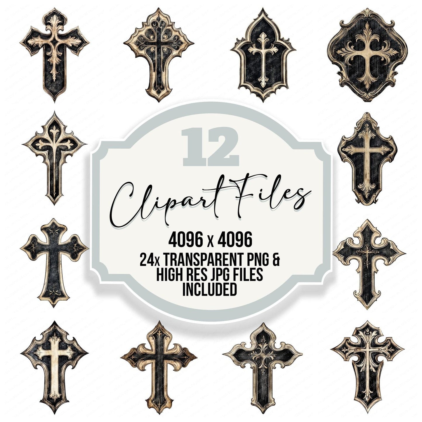 Gothic Cross Clipart Set (DDD005738)