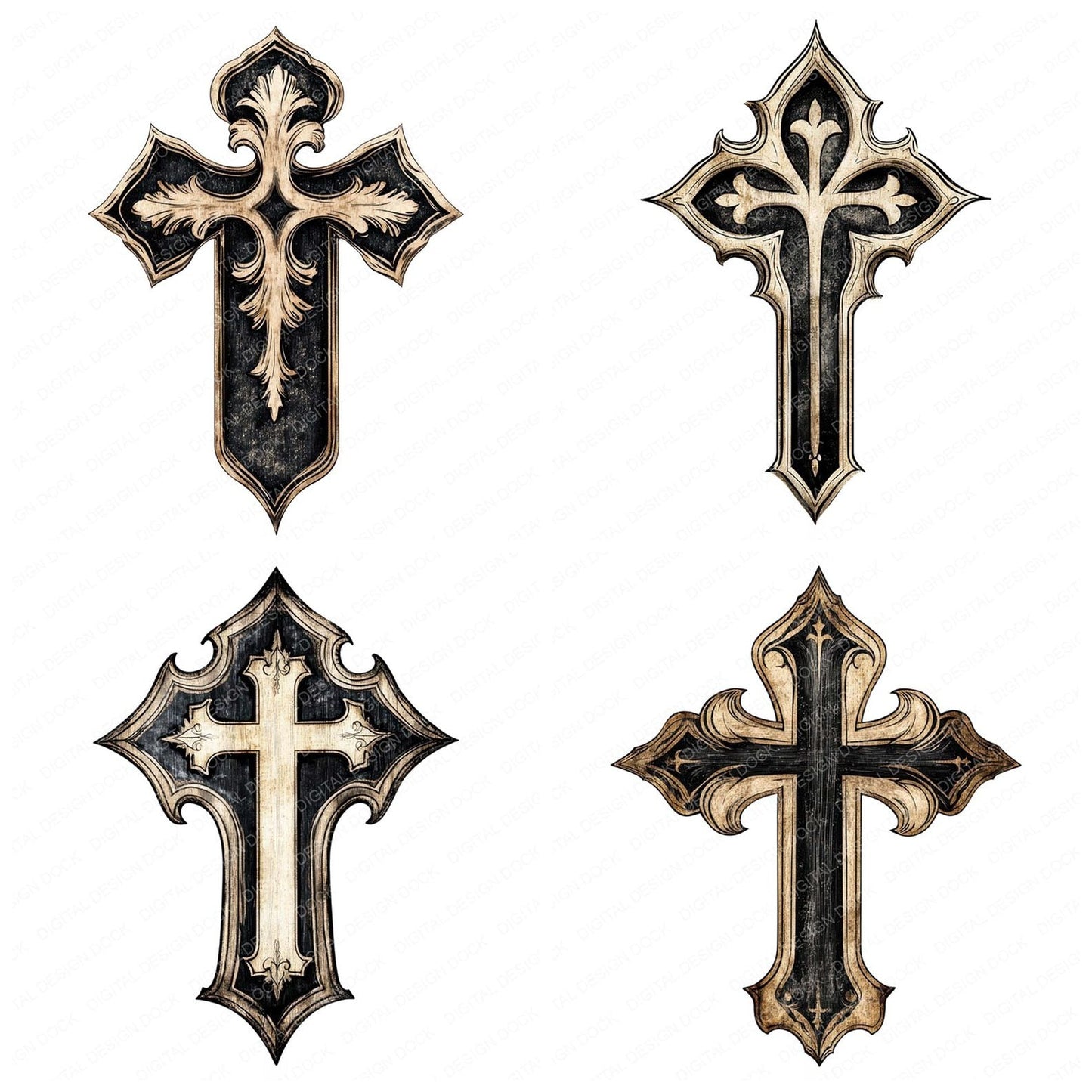 Gothic Cross Clipart Set (DDD005738)