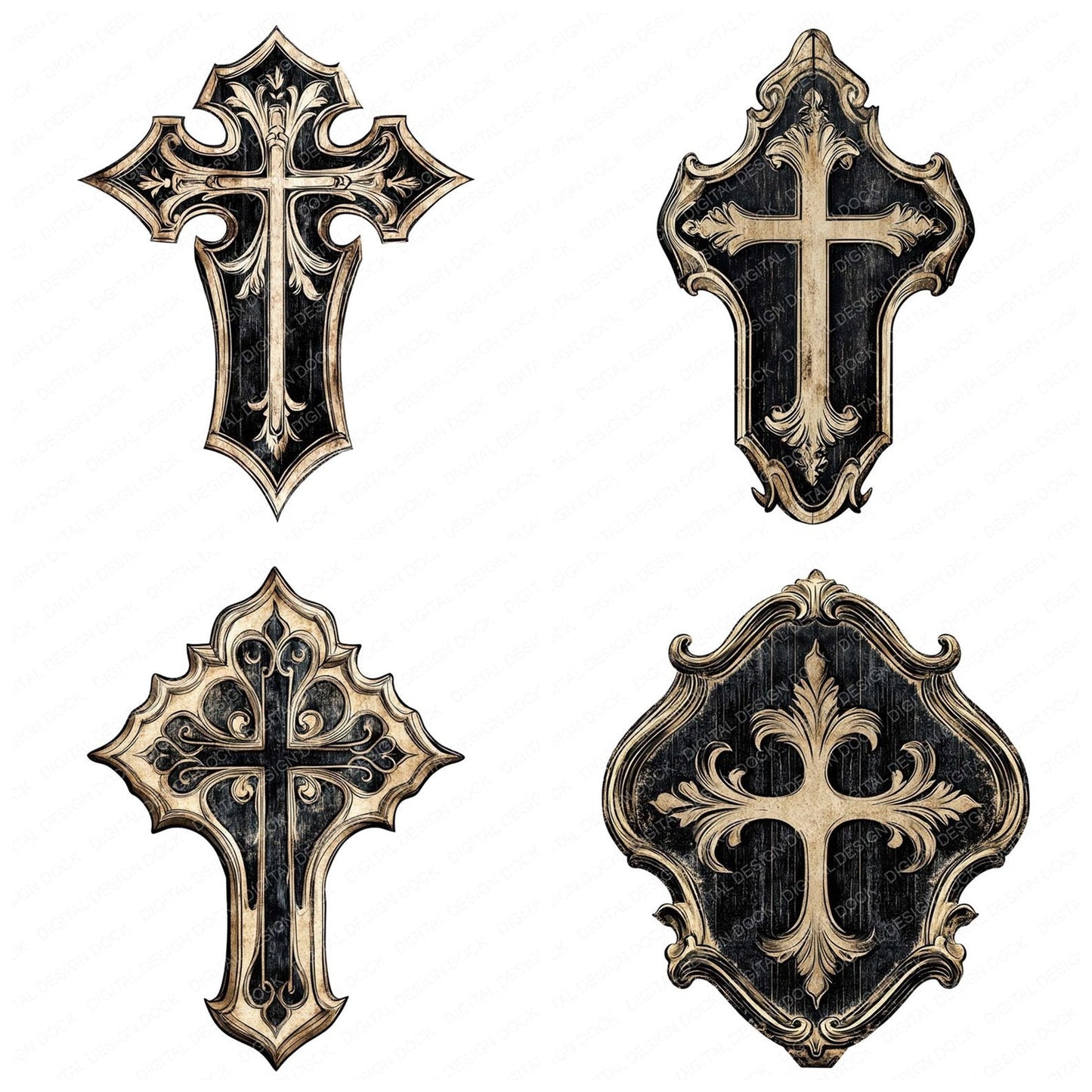 Gothic Cross Clipart Set (DDD005738)