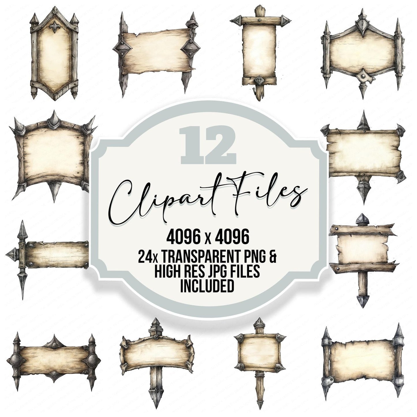 Gothic Sign Post Clipart Set (DDD005742)