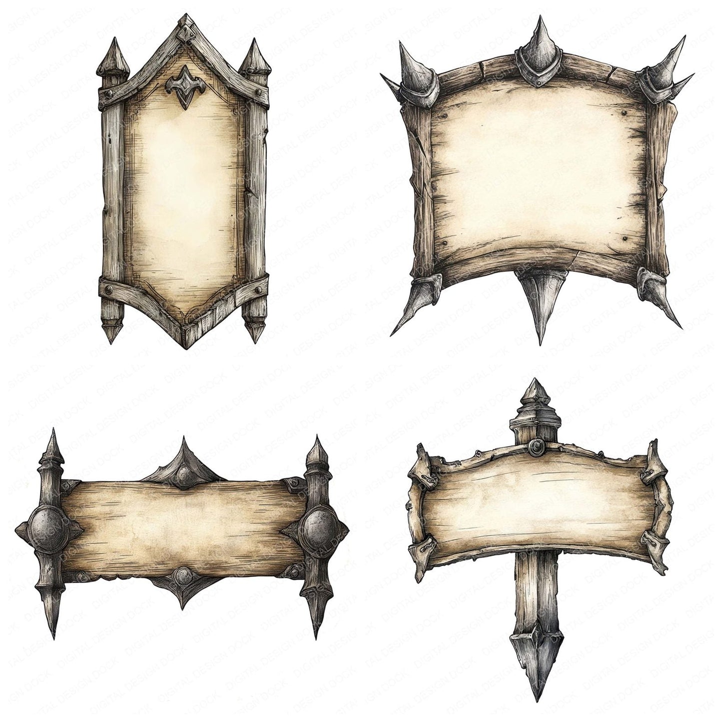 Gothic Sign Post Clipart Set (DDD005742)