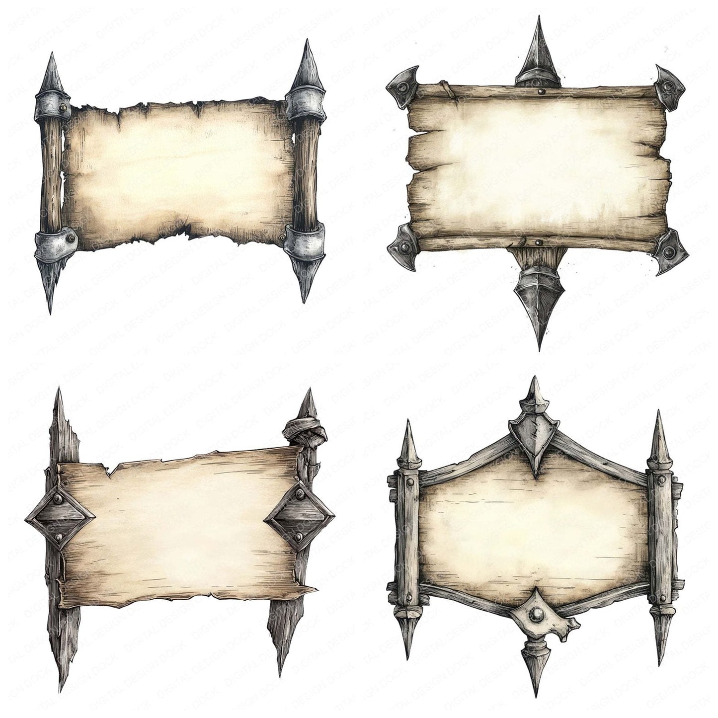 Gothic Sign Post Clipart Set (DDD005742)