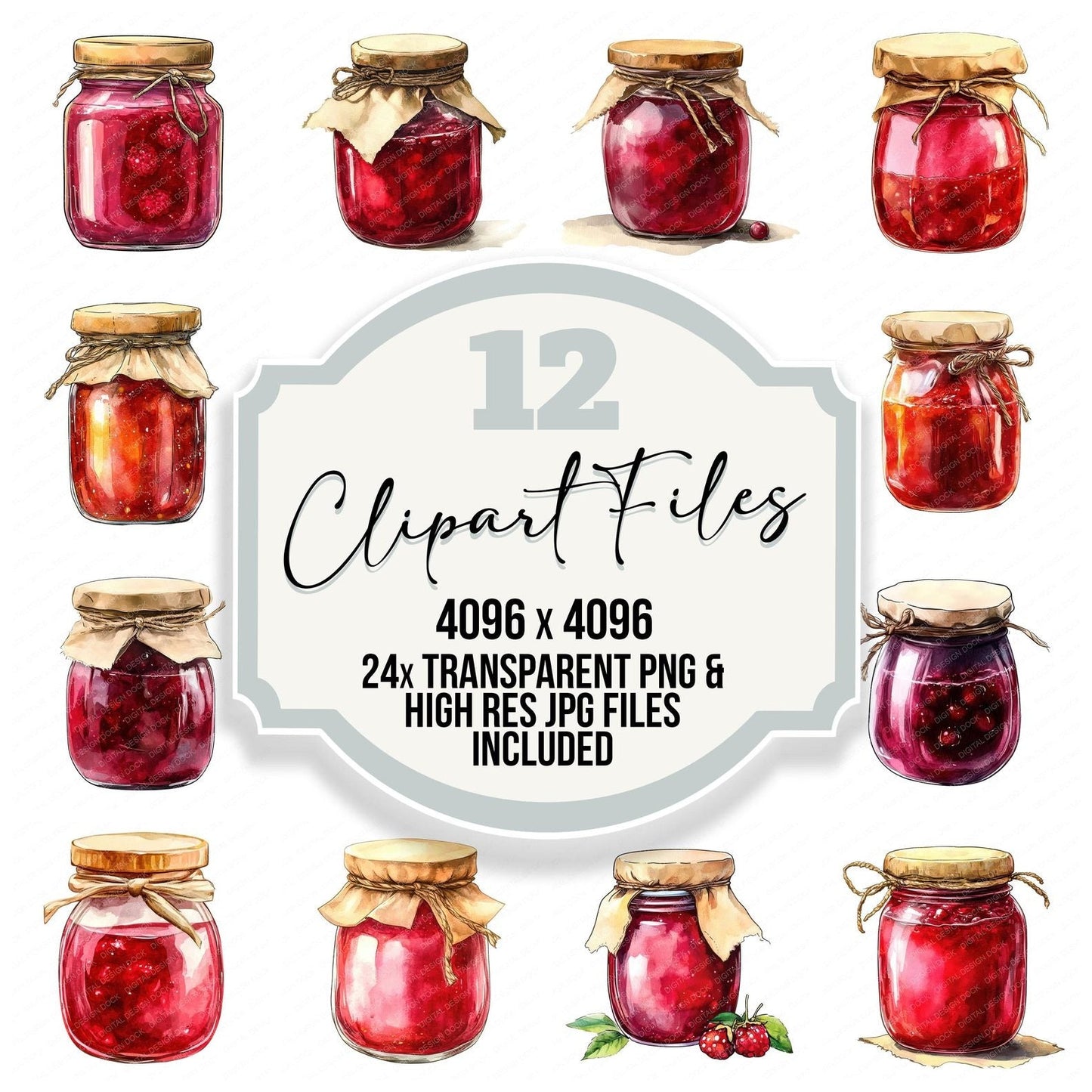 Homemade Jam Jar Clipart Set (DDD005843)