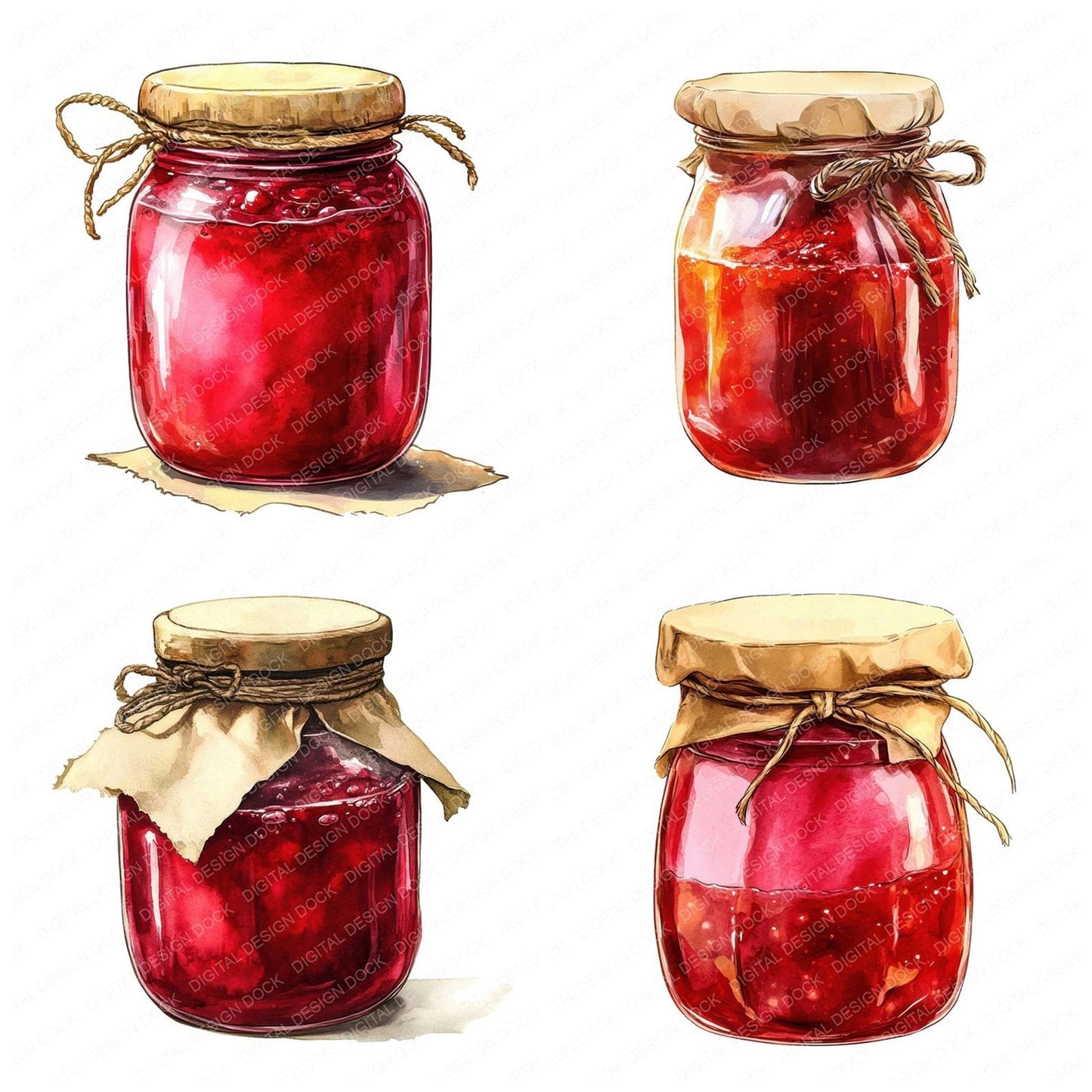 Homemade Jam Jar Clipart Set (DDD005843)