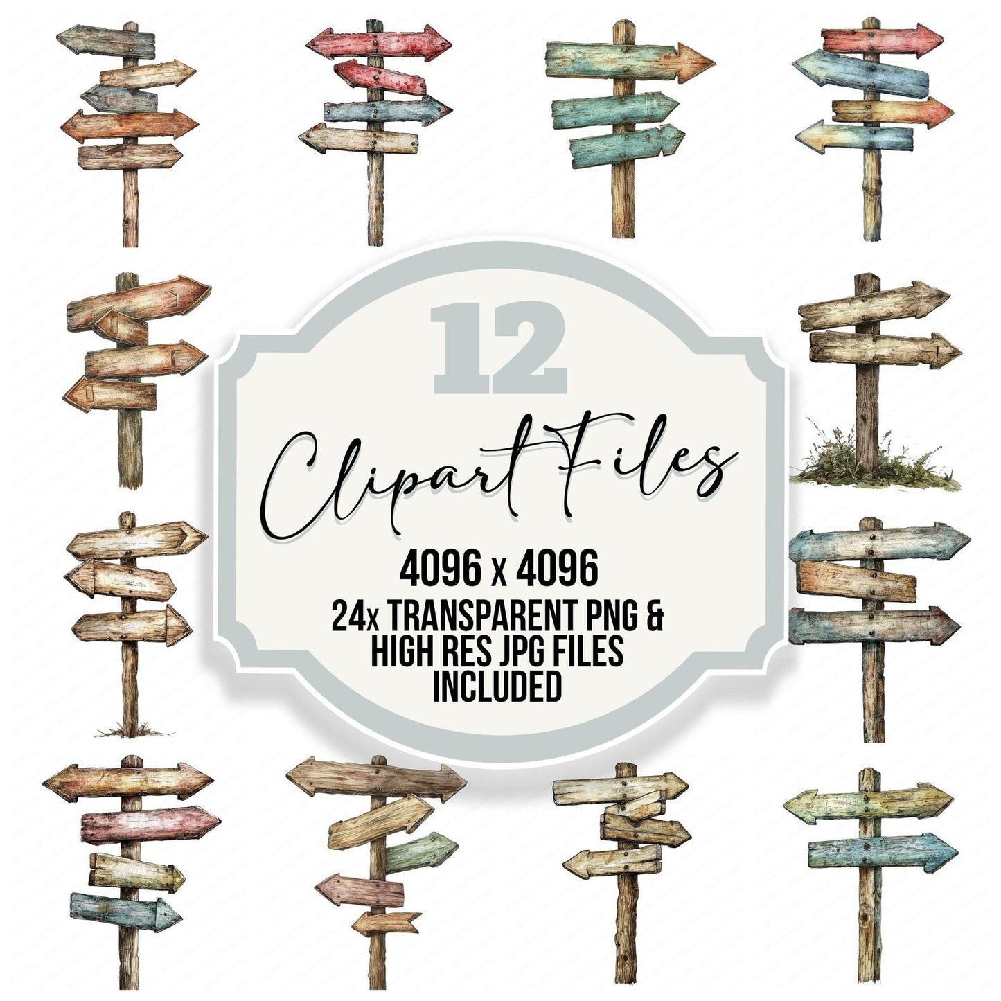 Imaginary Places Signpost Clipart Set (DDD005873)