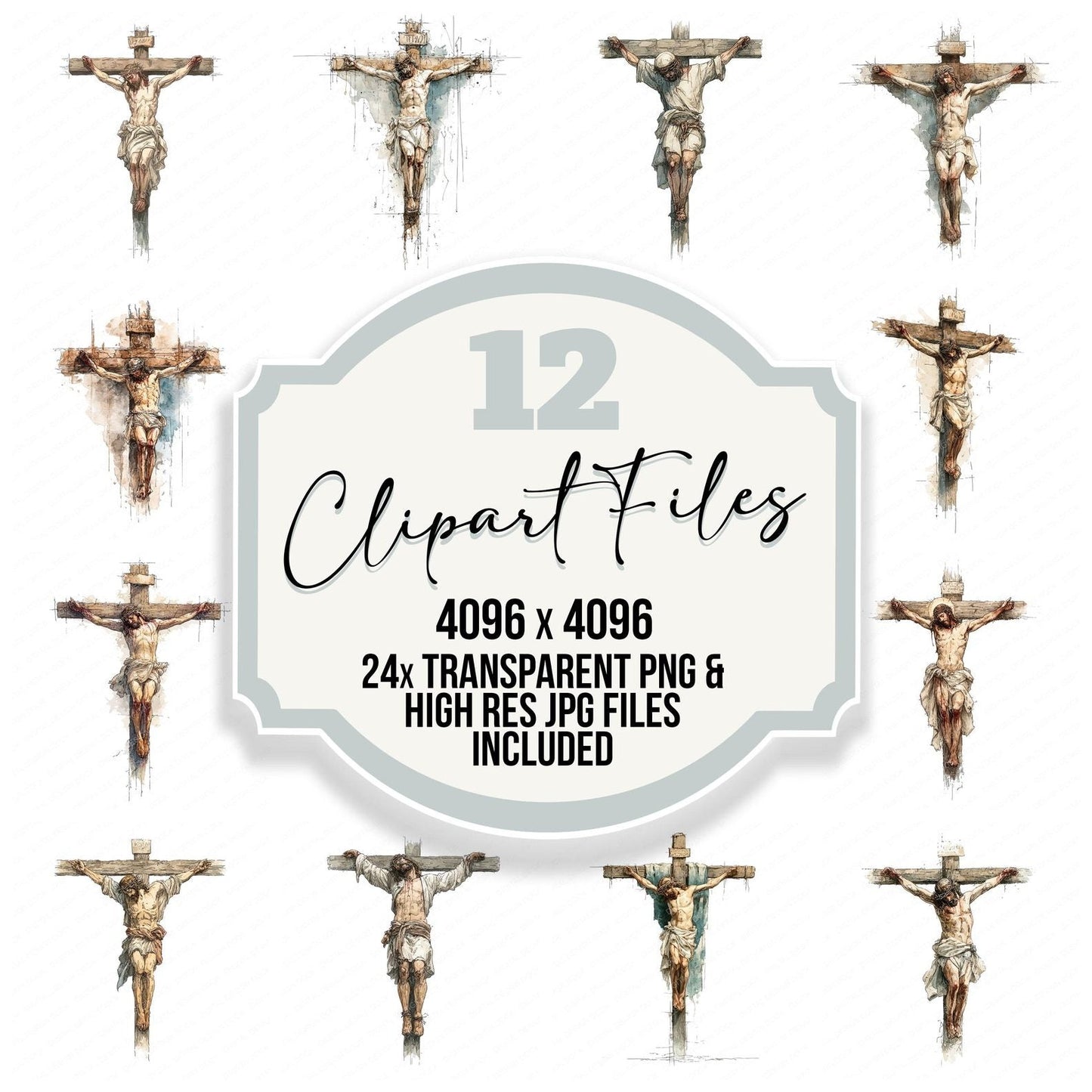 Jesus Christ Cross Clipart Set (DDD005895)