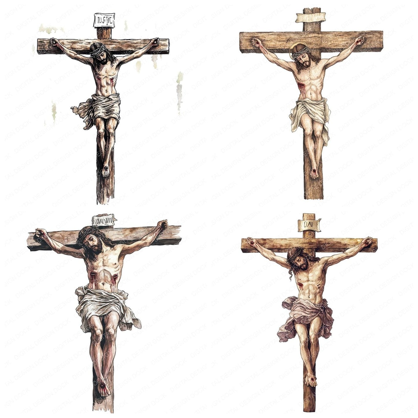 Jesus Christ on the Cross Clipart Set (DDD005897)