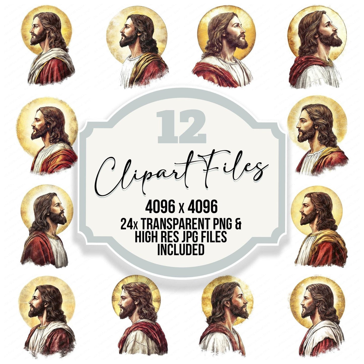 Jesus Christ Side View Clipart Set (DDD005898)