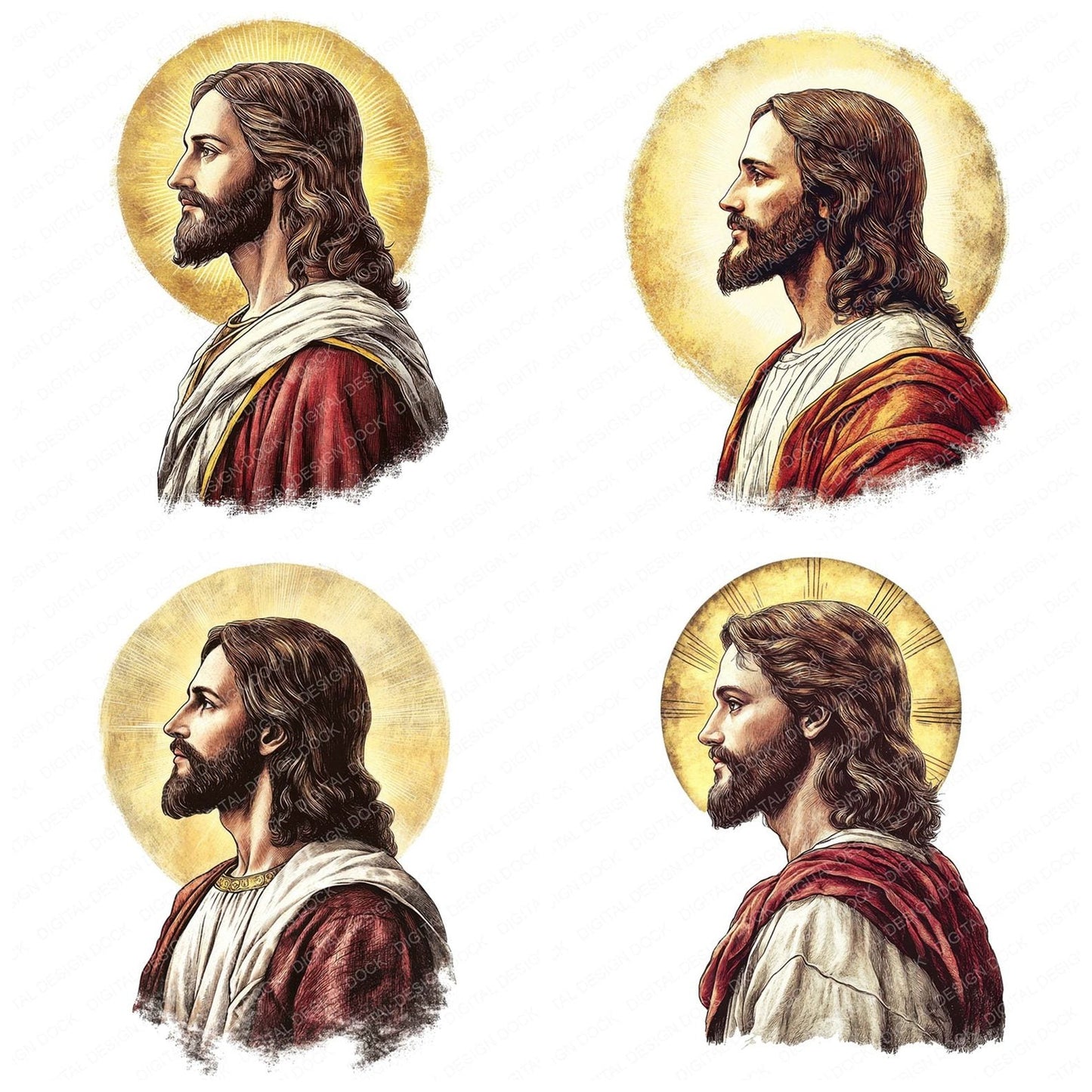 Jesus Christ Side View Clipart Set (DDD005898)