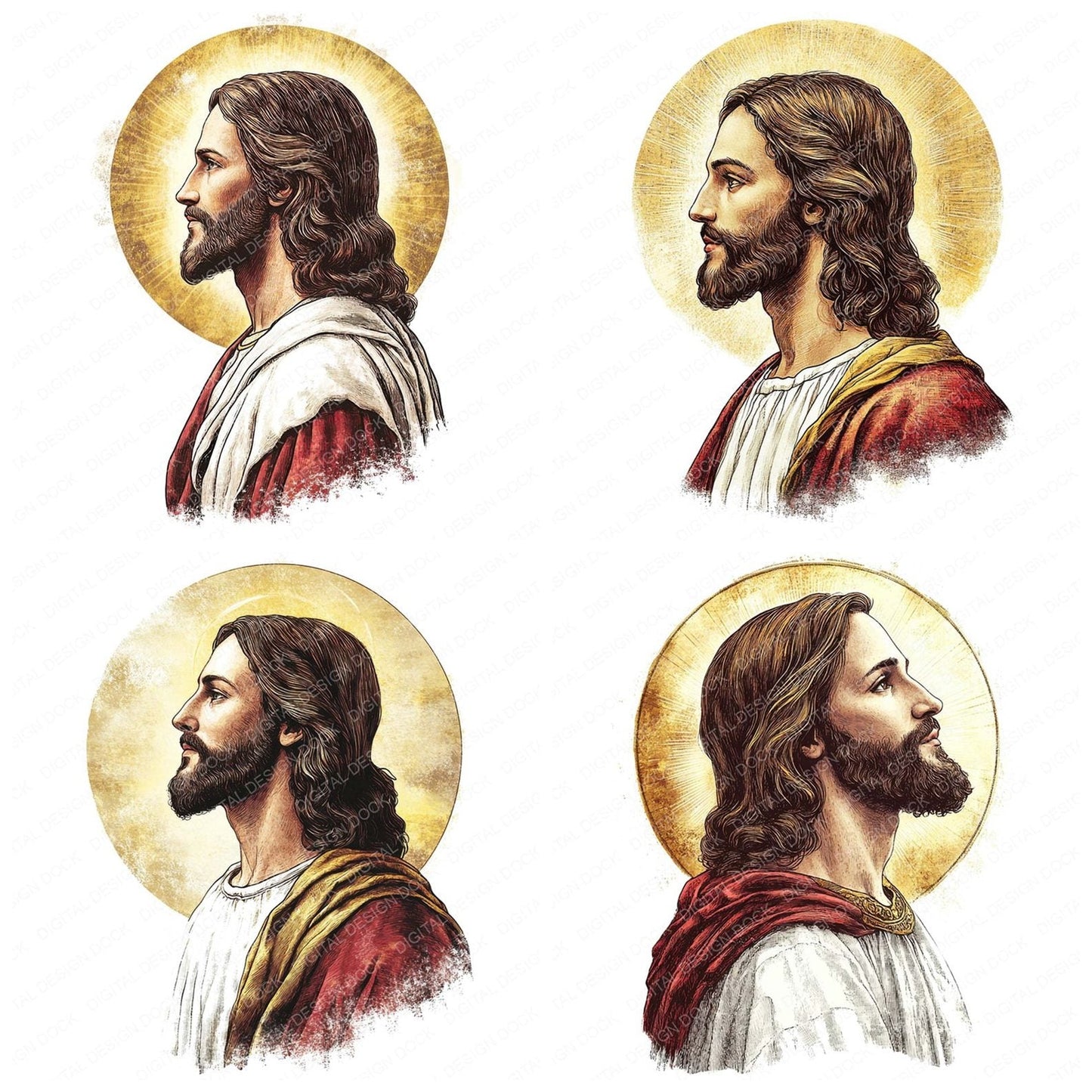 Jesus Christ Side View Clipart Set (DDD005898)