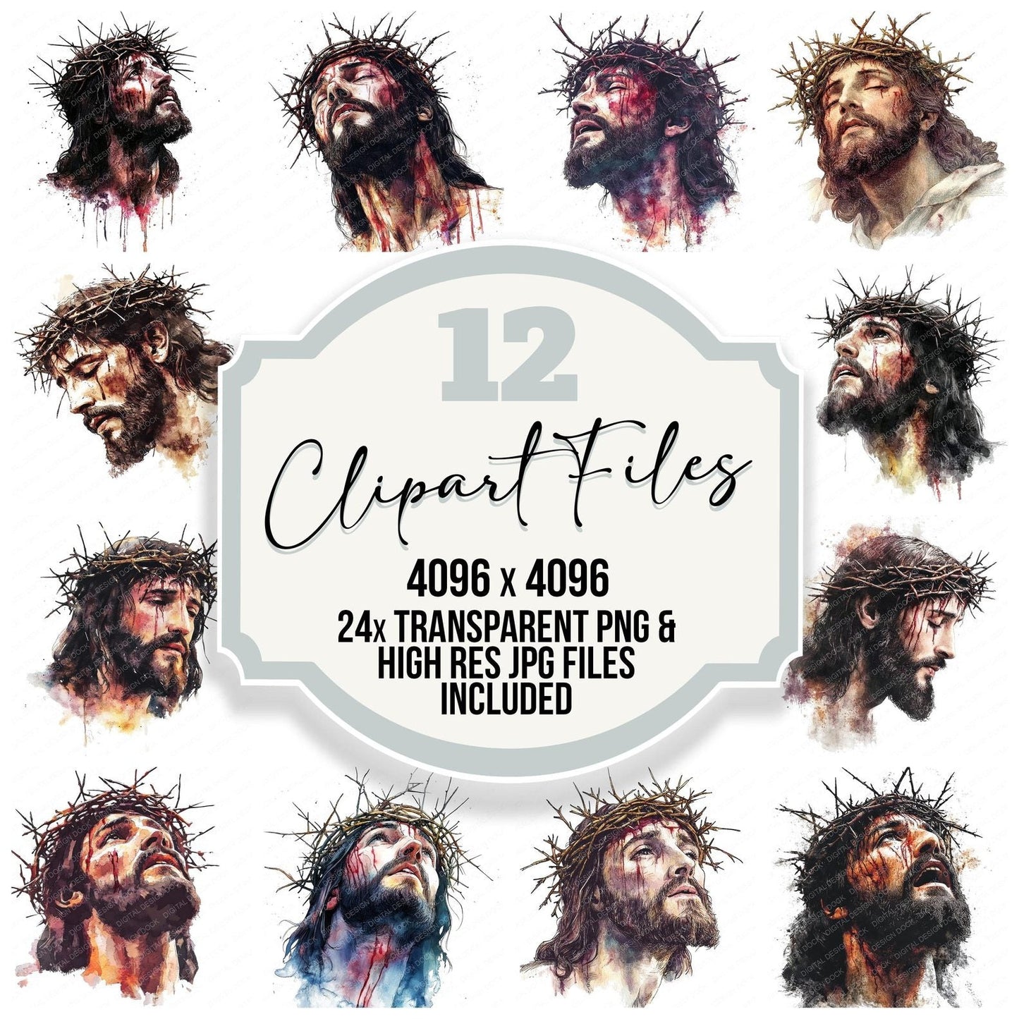 Jesus Christ Thorn Crown Clipart Set (DDD005899)