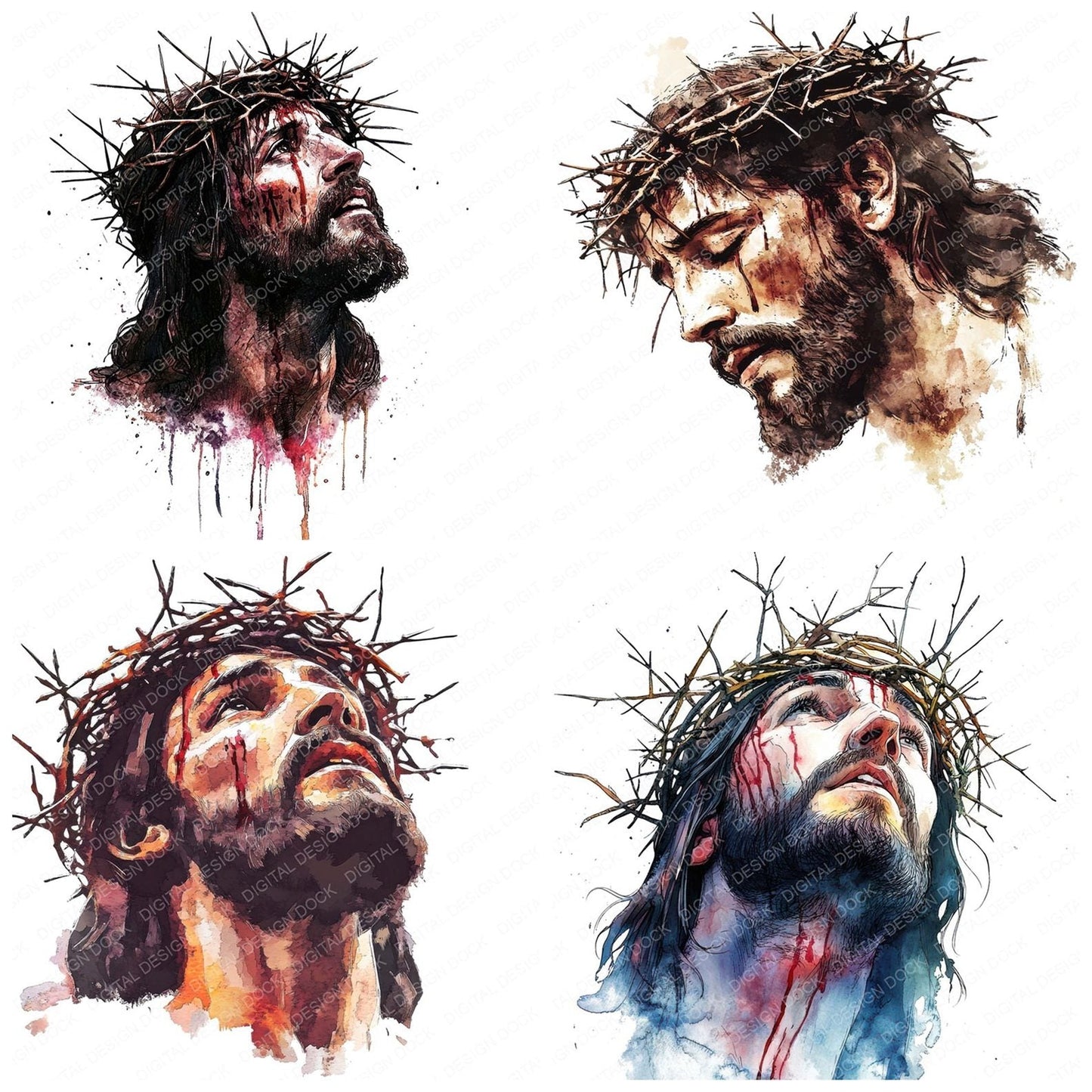 Jesus Christ Thorn Crown Clipart Set (DDD005899)