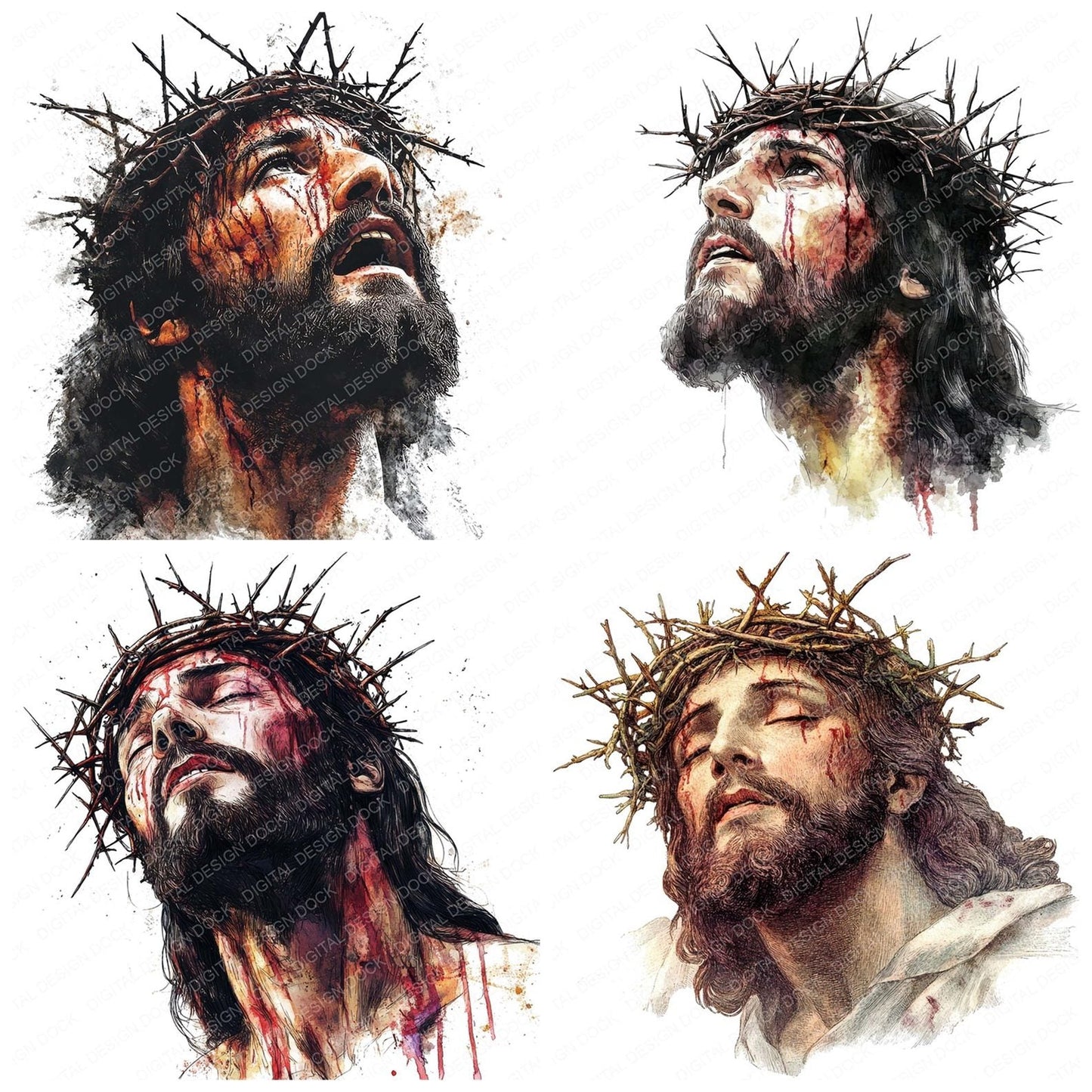 Jesus Christ Thorn Crown Clipart Set (DDD005899)