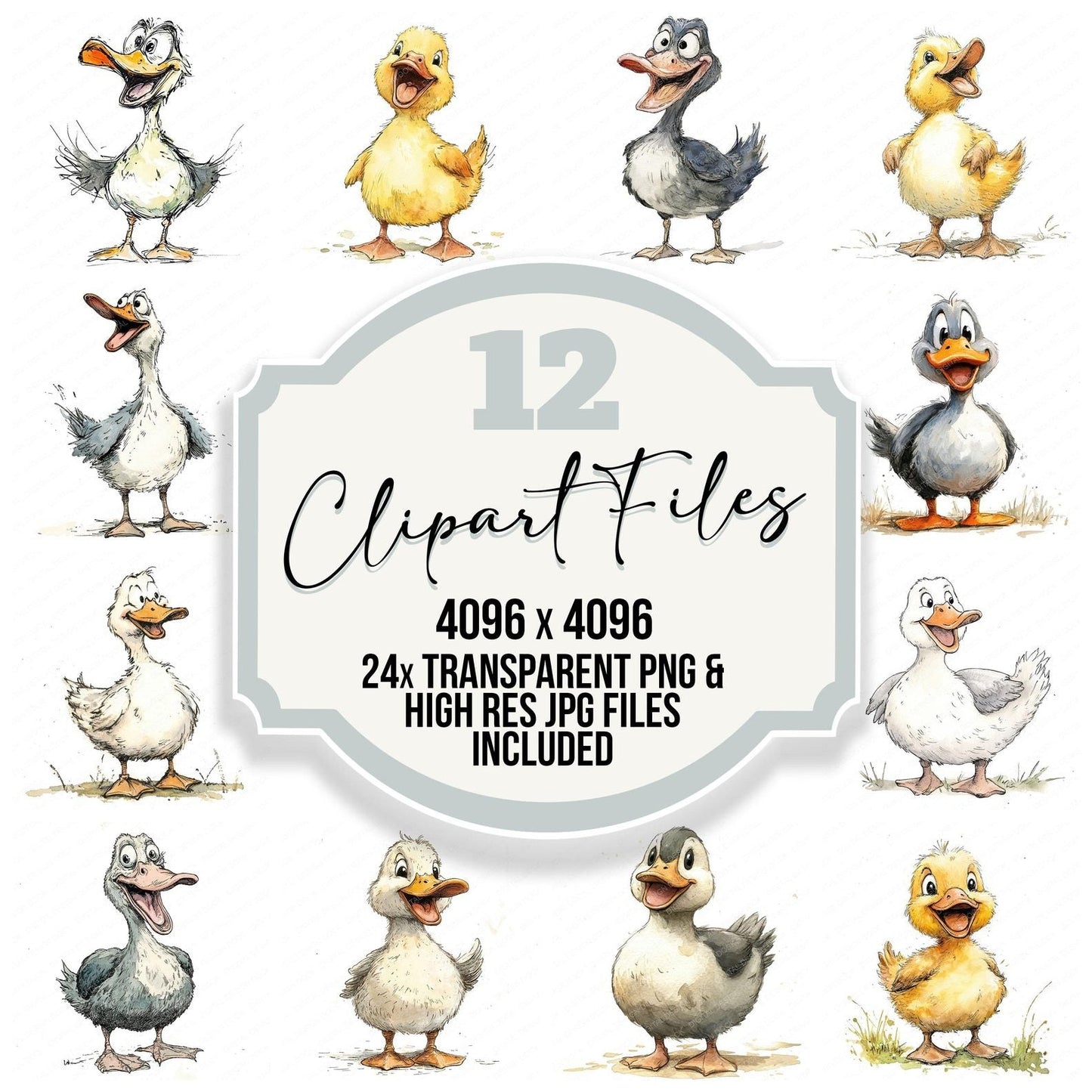 Jolly Duck Character Clipart Set (DDD005908)