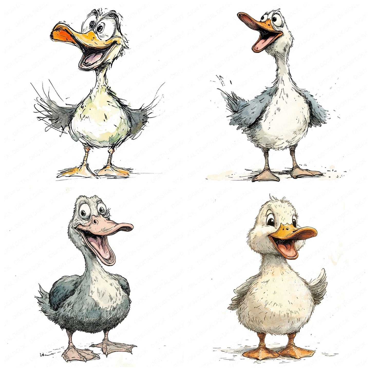 Jolly Duck Character Clipart Set (DDD005908)