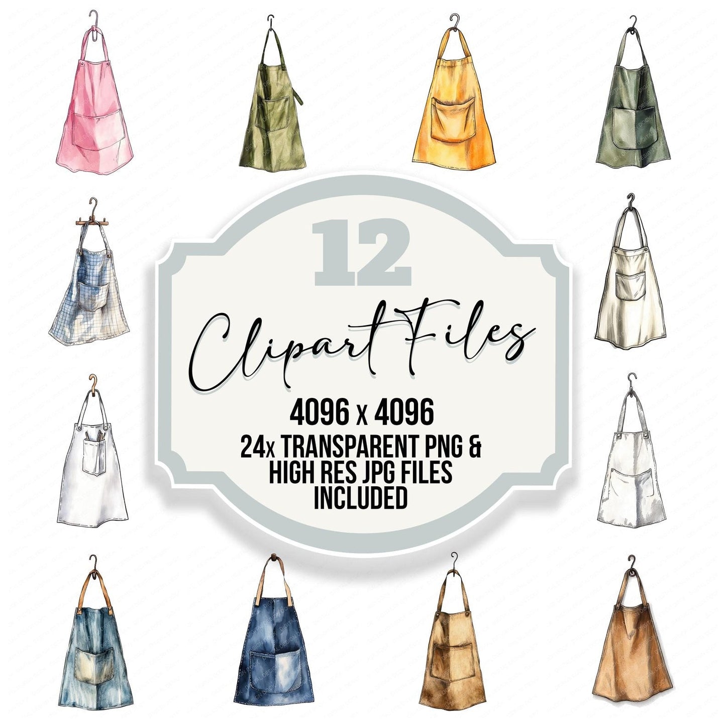 Kitchen Apron Clipart Set (DDD005919)