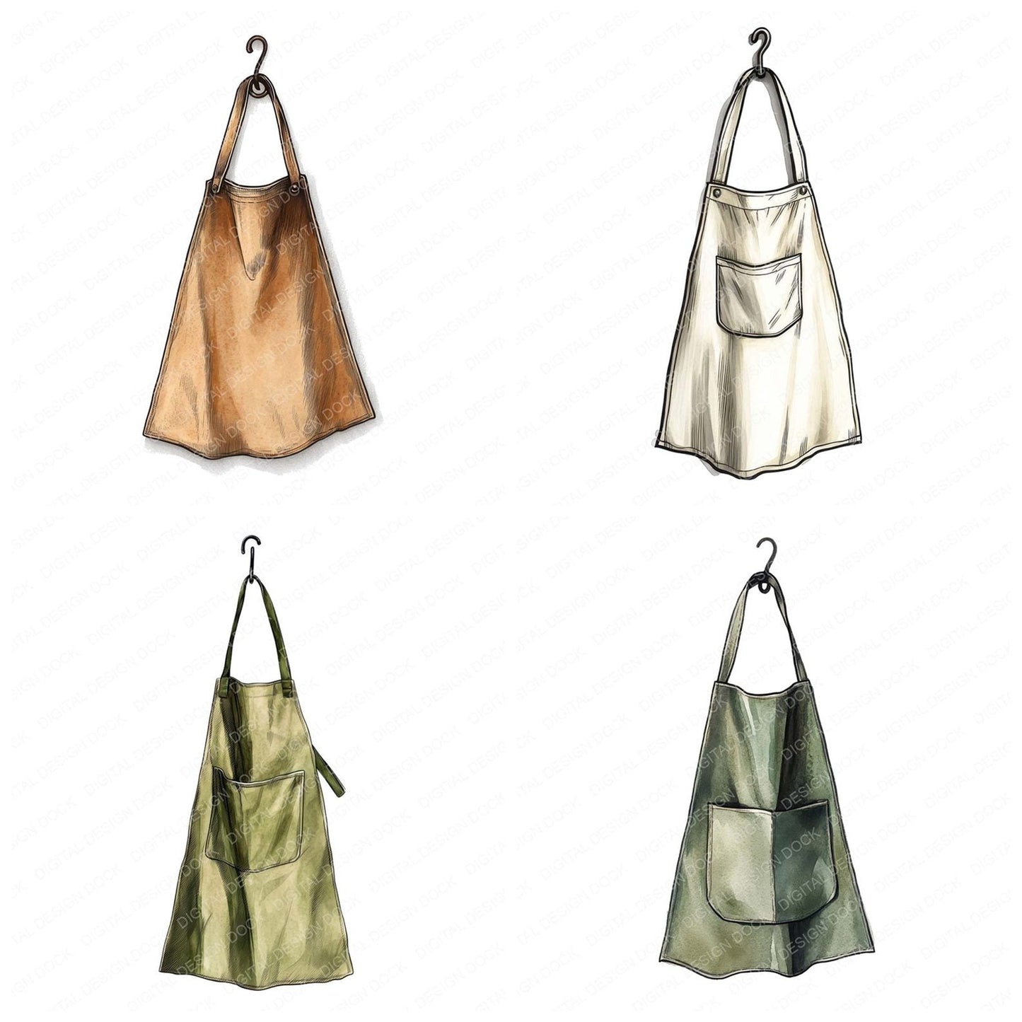 Kitchen Apron Clipart Set (DDD005919)