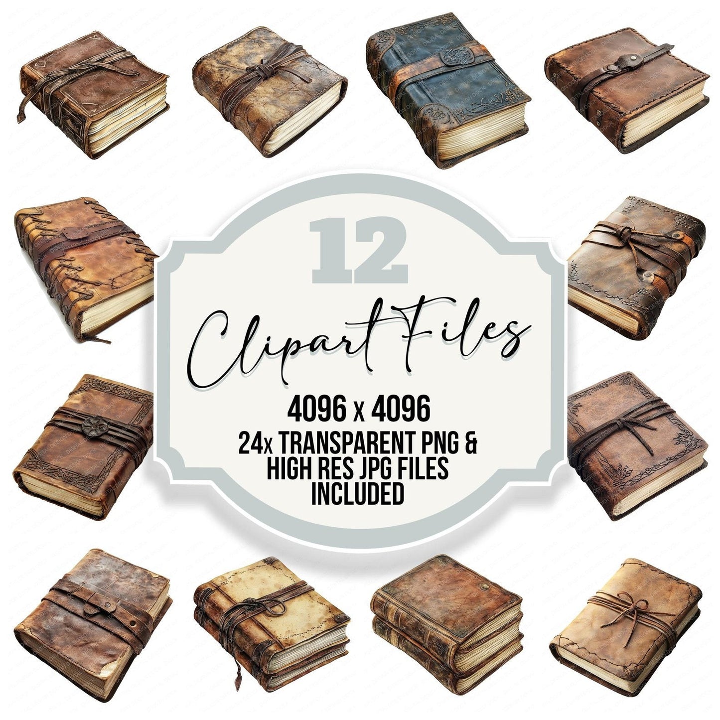 Leather Junk Journal Clipart Set (DDD005955)