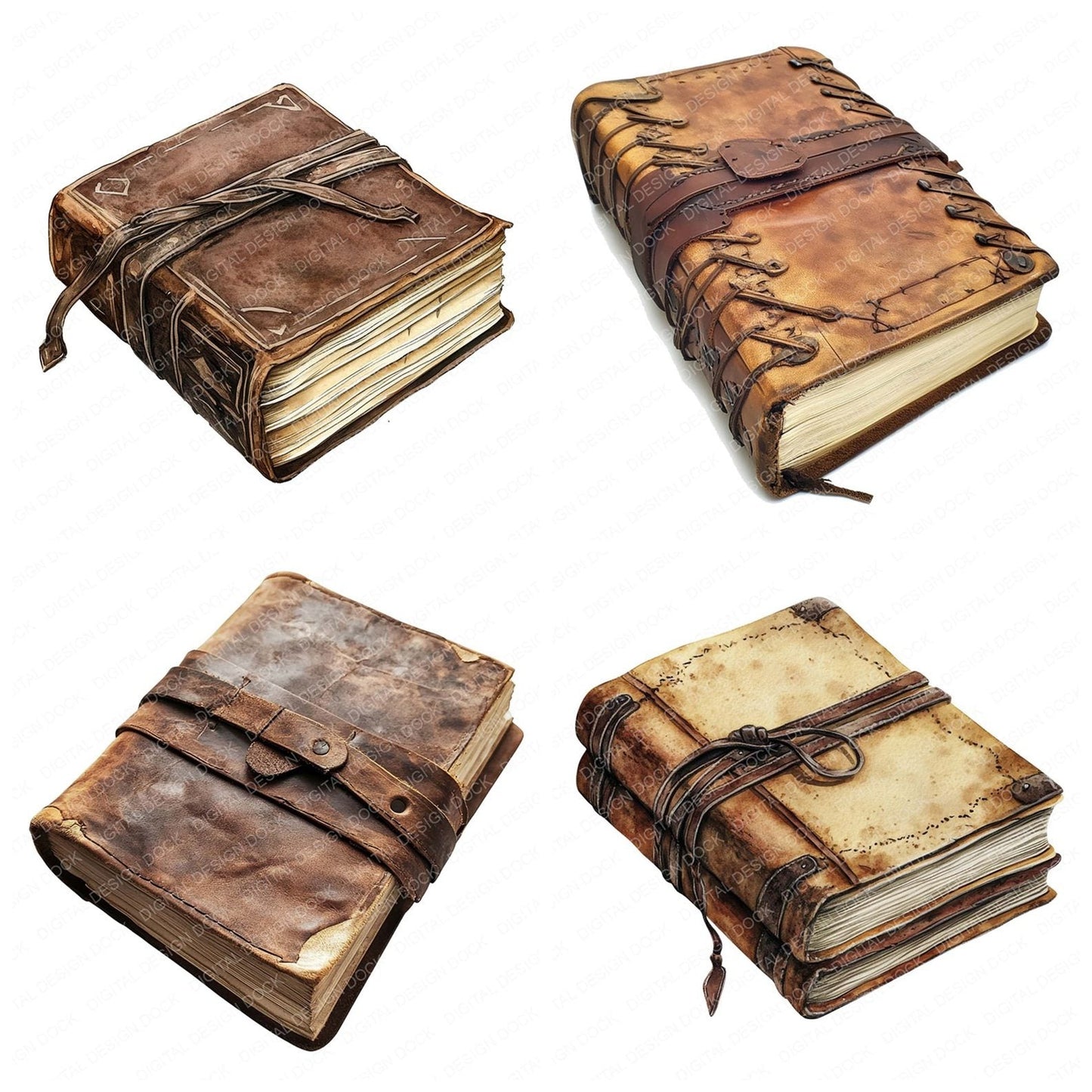 Leather Junk Journal Clipart Set (DDD005955)