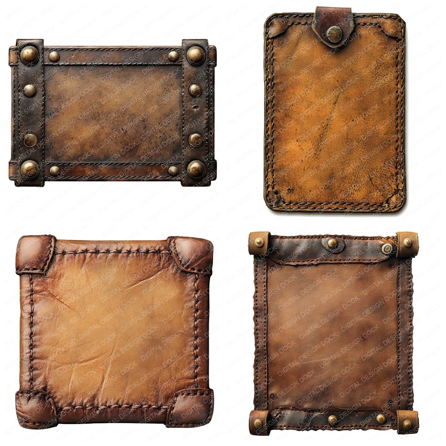 Leather Tag Sign Clipart Set (DDD005956)