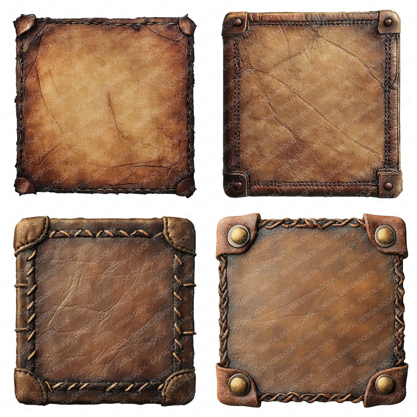 Leather Tag Sign Clipart Set (DDD005956)