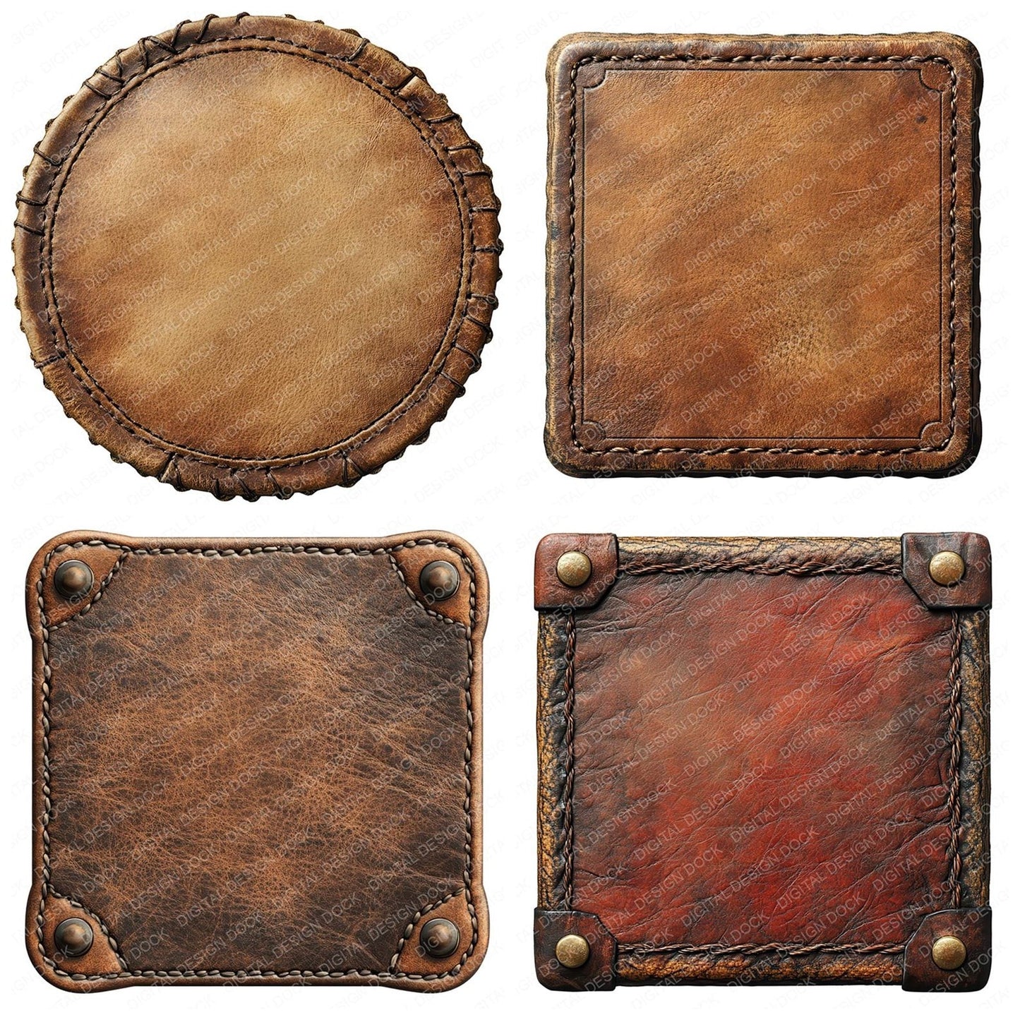 Leather Tag Sign Clipart Set (DDD005957)