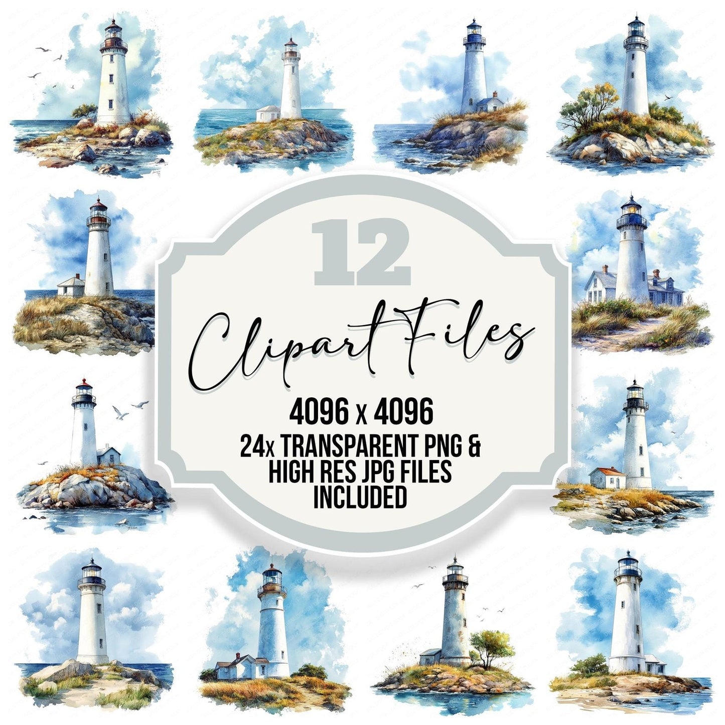 Lighthouse Beautiful Day Clipart Set (DDD005962)
