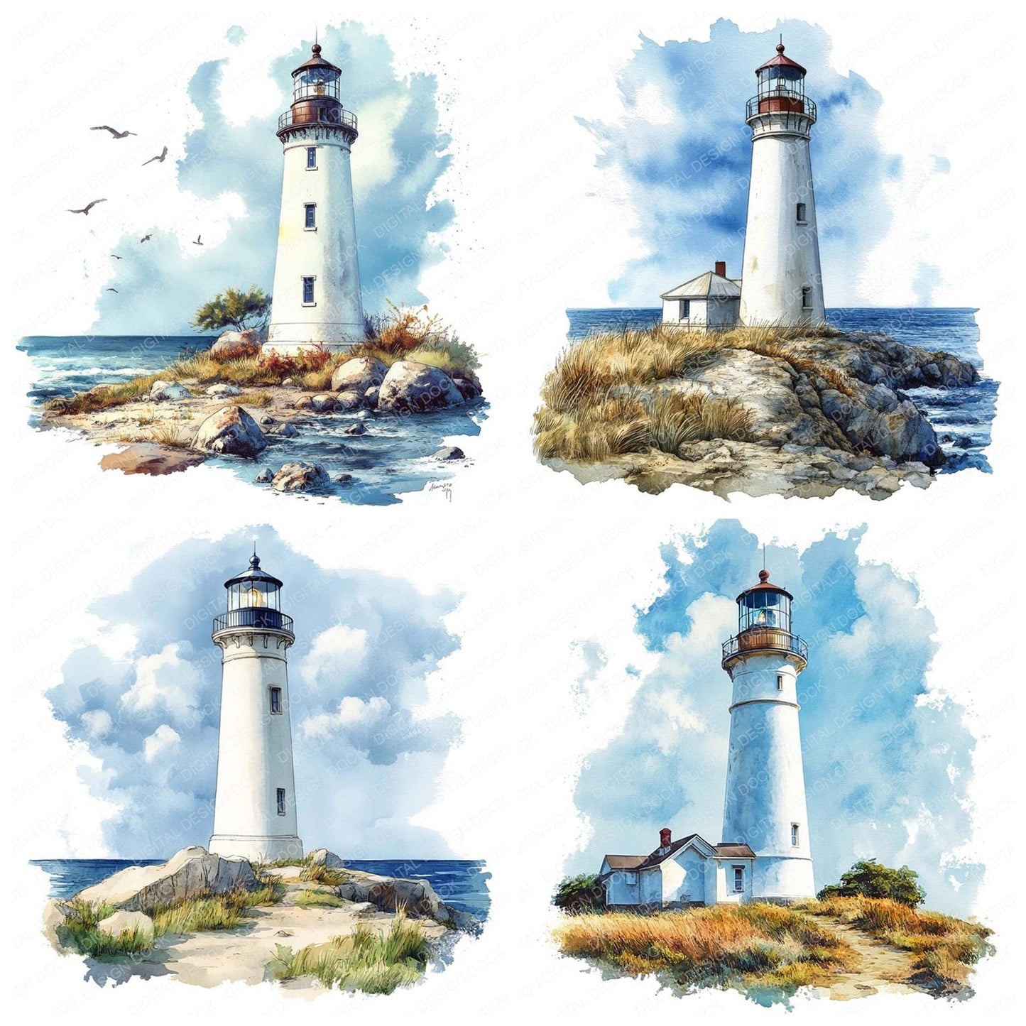Lighthouse Beautiful Day Clipart Set (DDD005962)