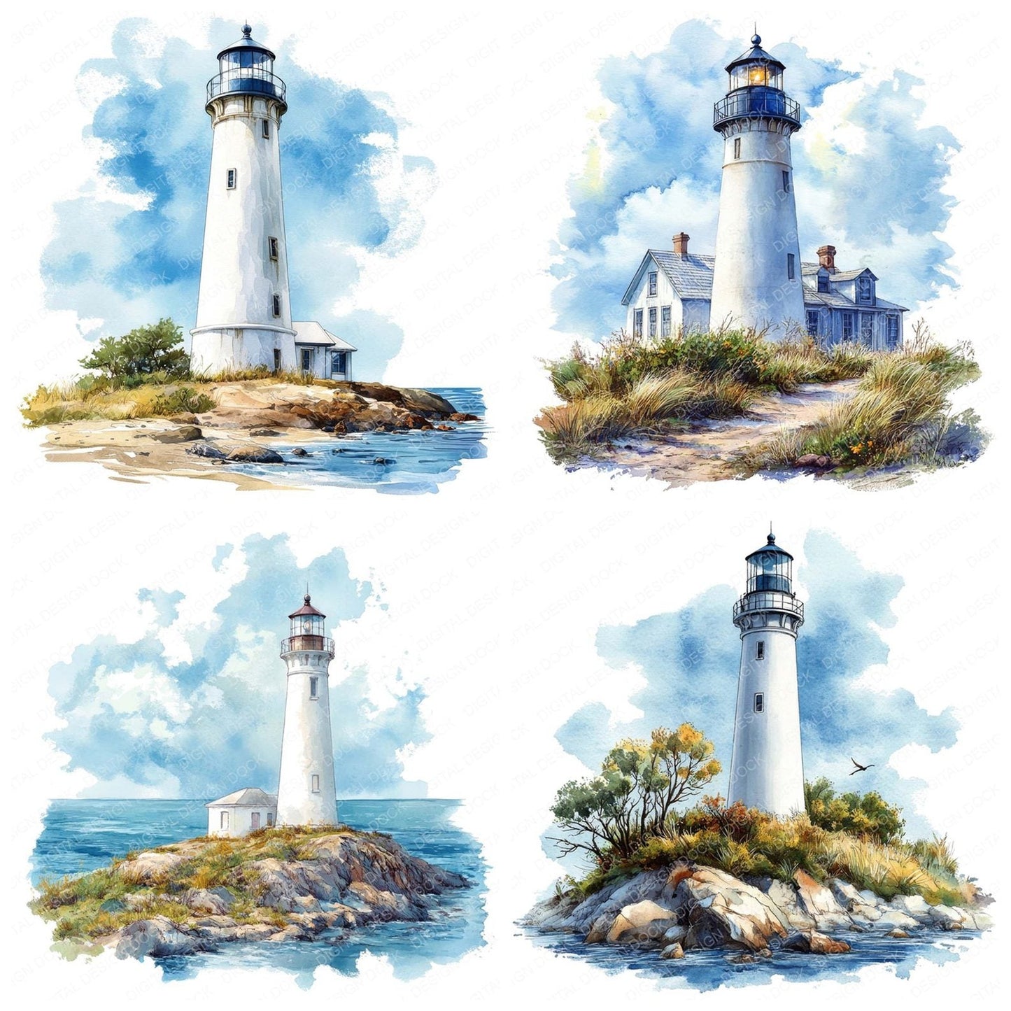 Lighthouse Beautiful Day Clipart Set (DDD005962)
