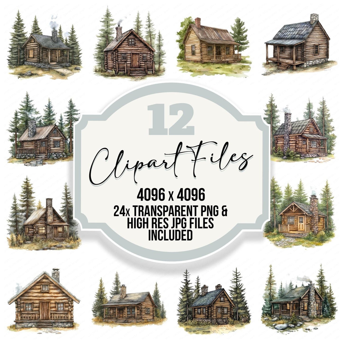 Log Cabin Clipart Set (DDD005980)