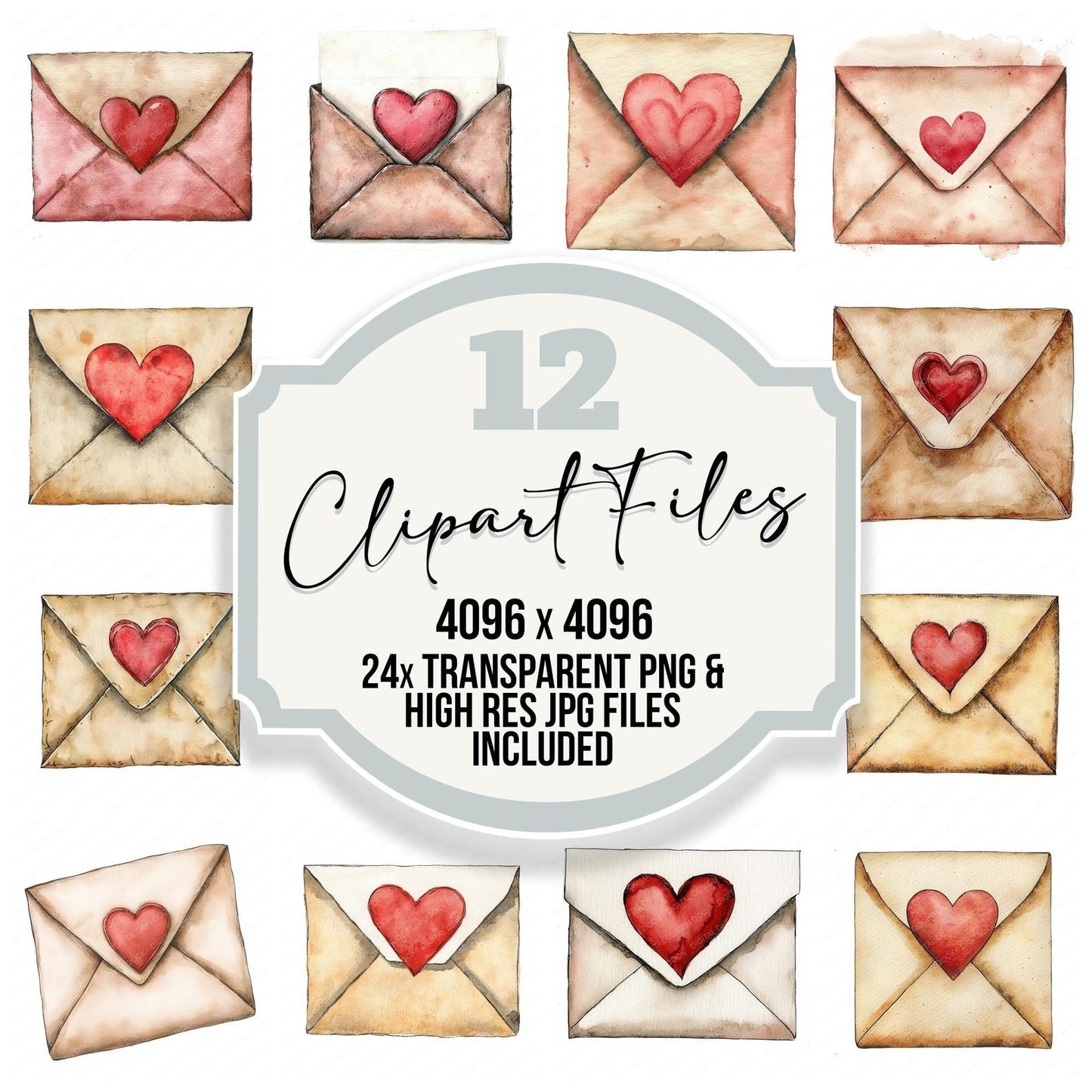 Love Letter Envelope Clipart Set (DDD005988)