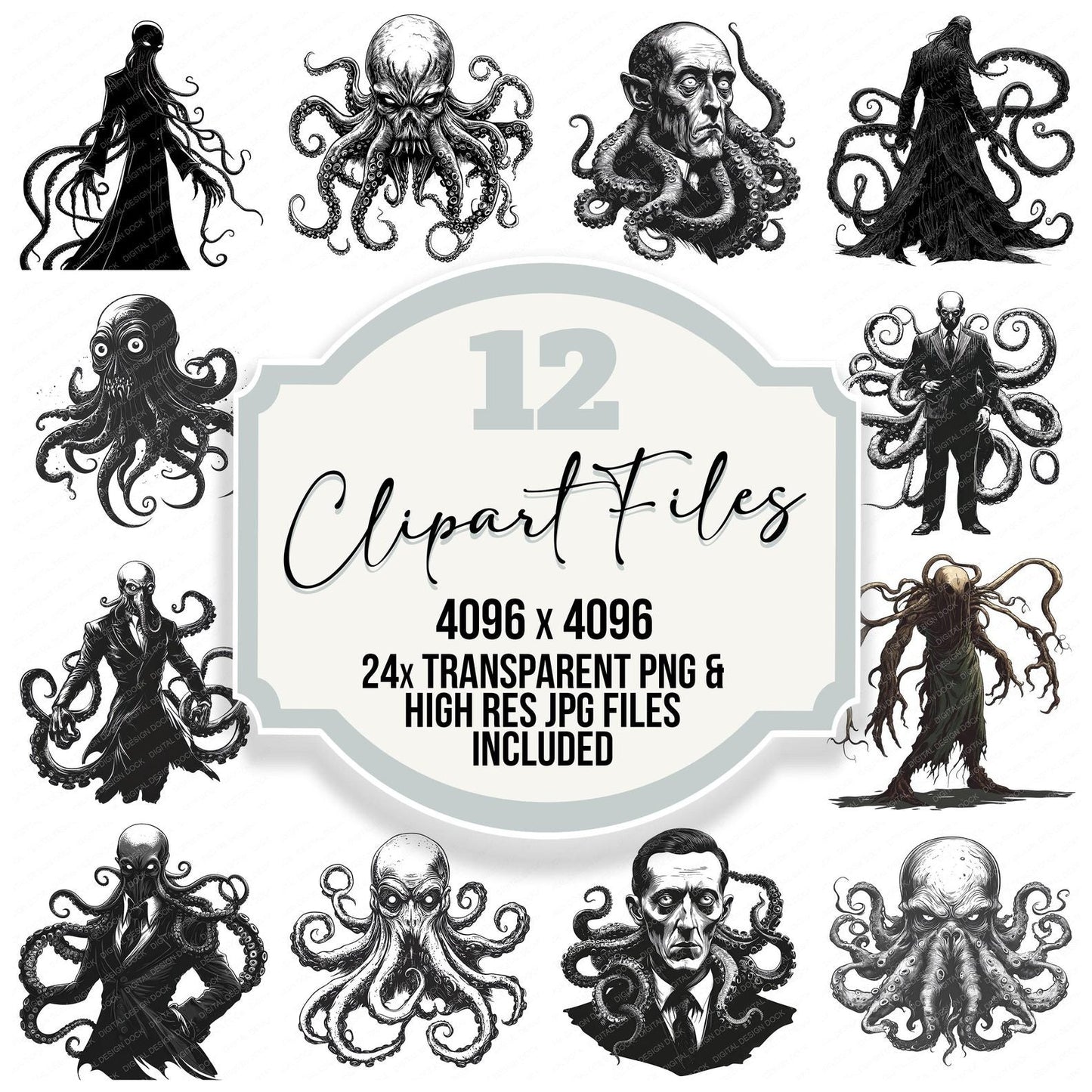 Lovecraftian Character Clipart Set (DDD005992)