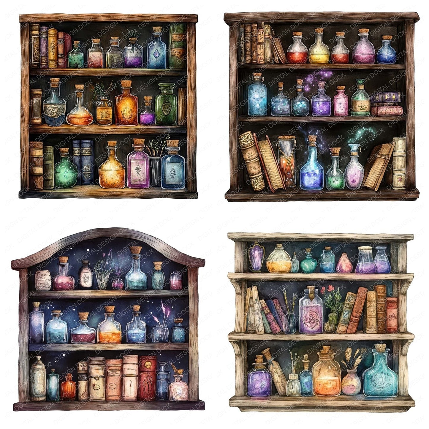 Magic Bookshelf Clipart Set (DDD005994)