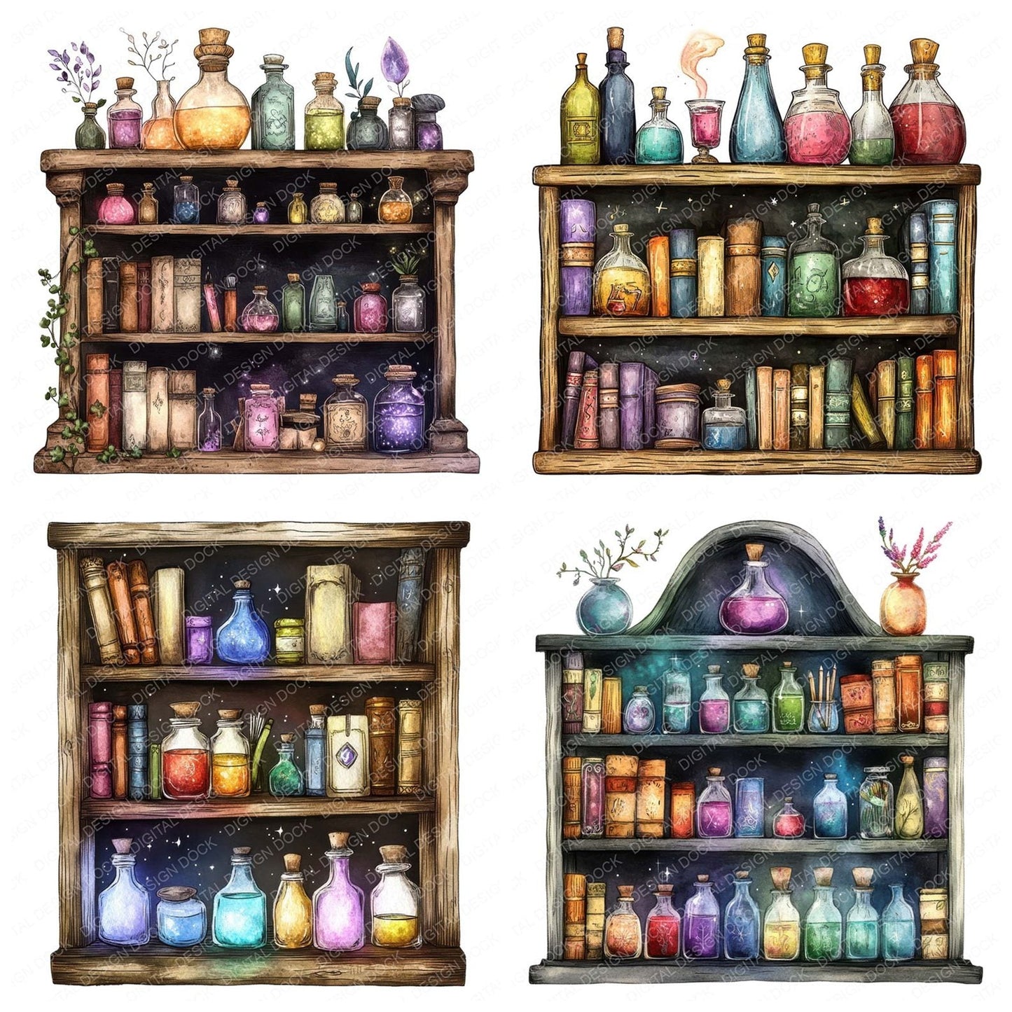 Magic Bookshelf Clipart Set (DDD005994)