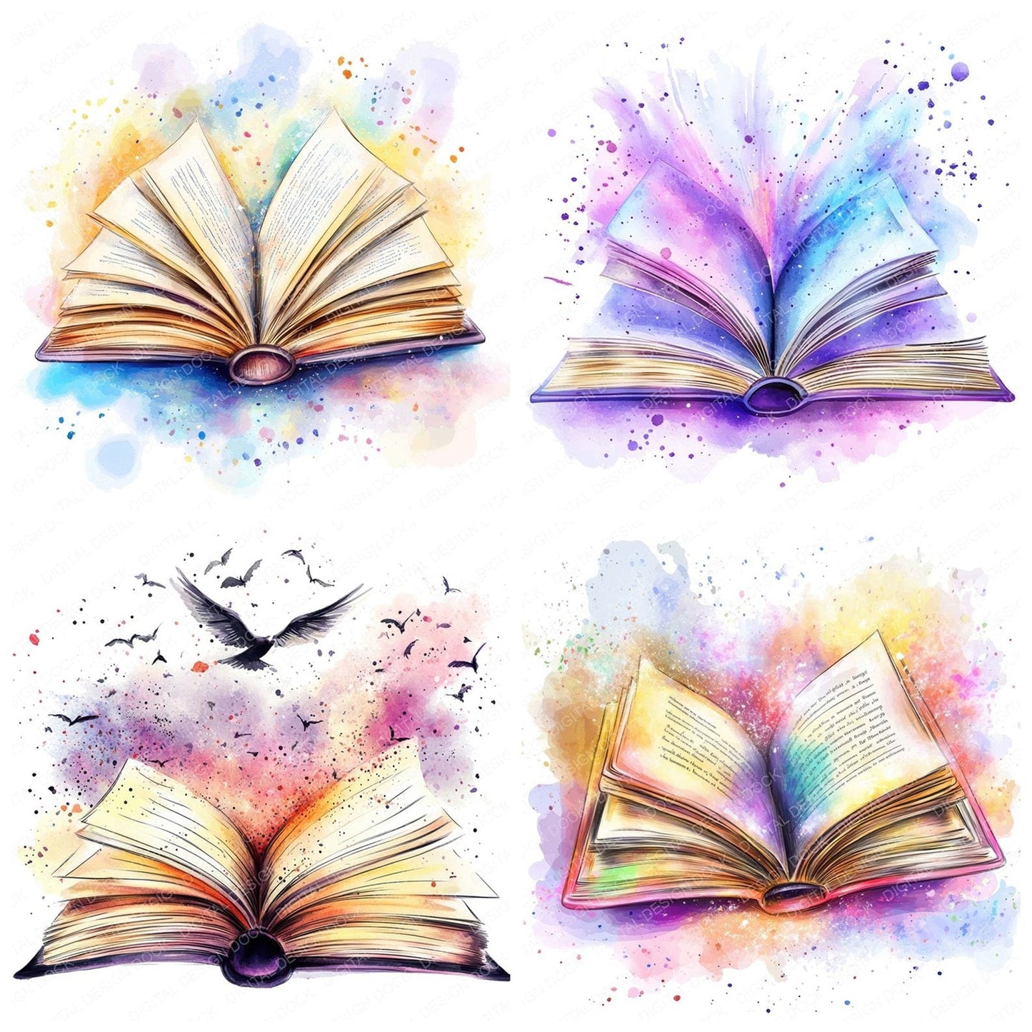 Magical Open book Clipart Set (DDD006000)
