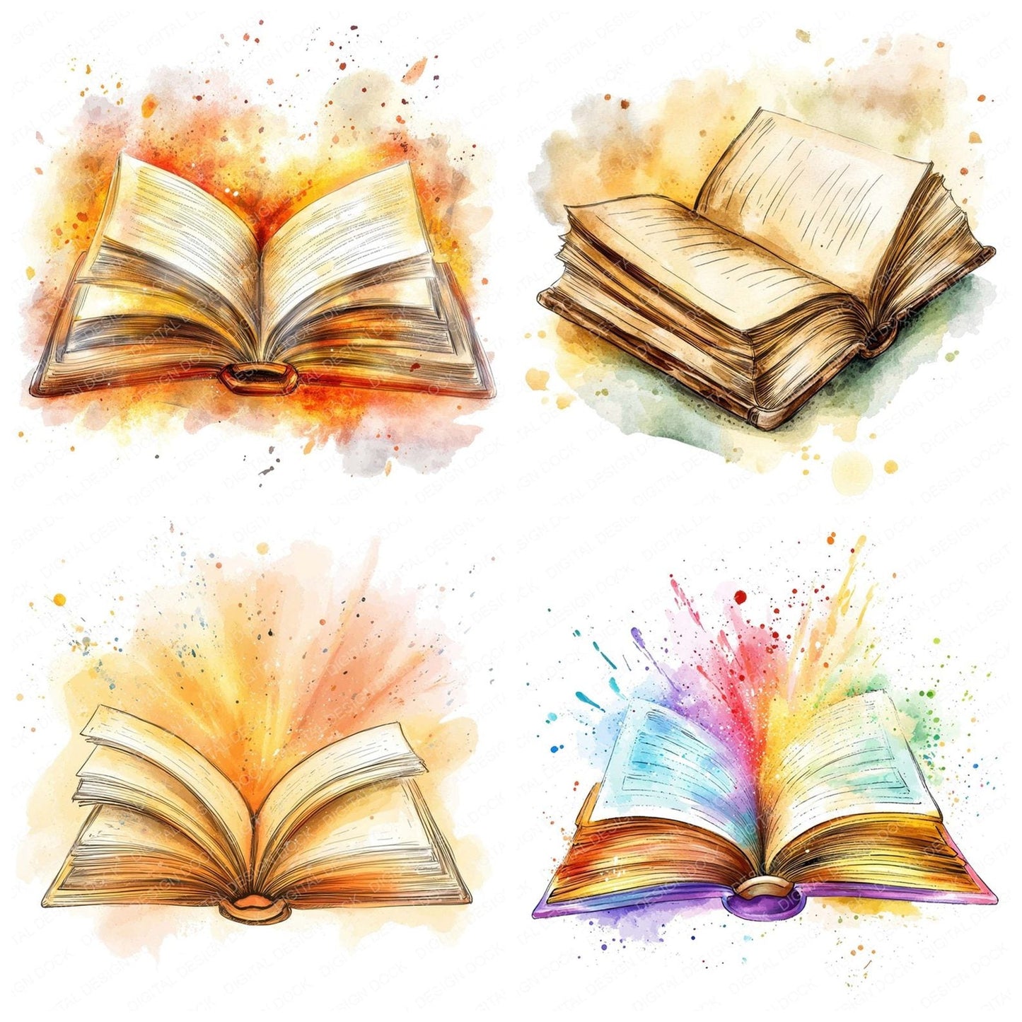 Magical Open book Clipart Set (DDD006000)
