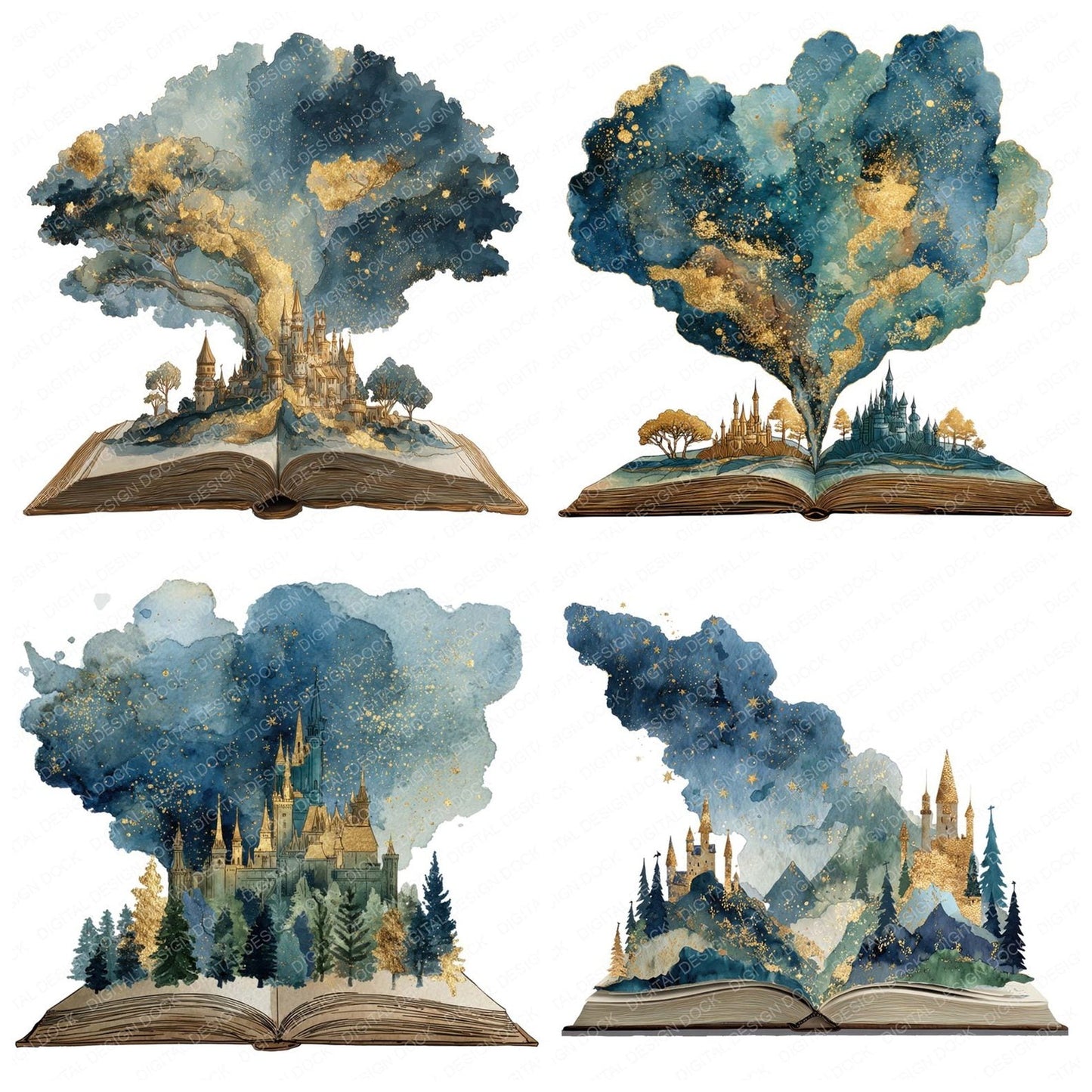 Magical World Open Book Clipart Set (DDD006003)