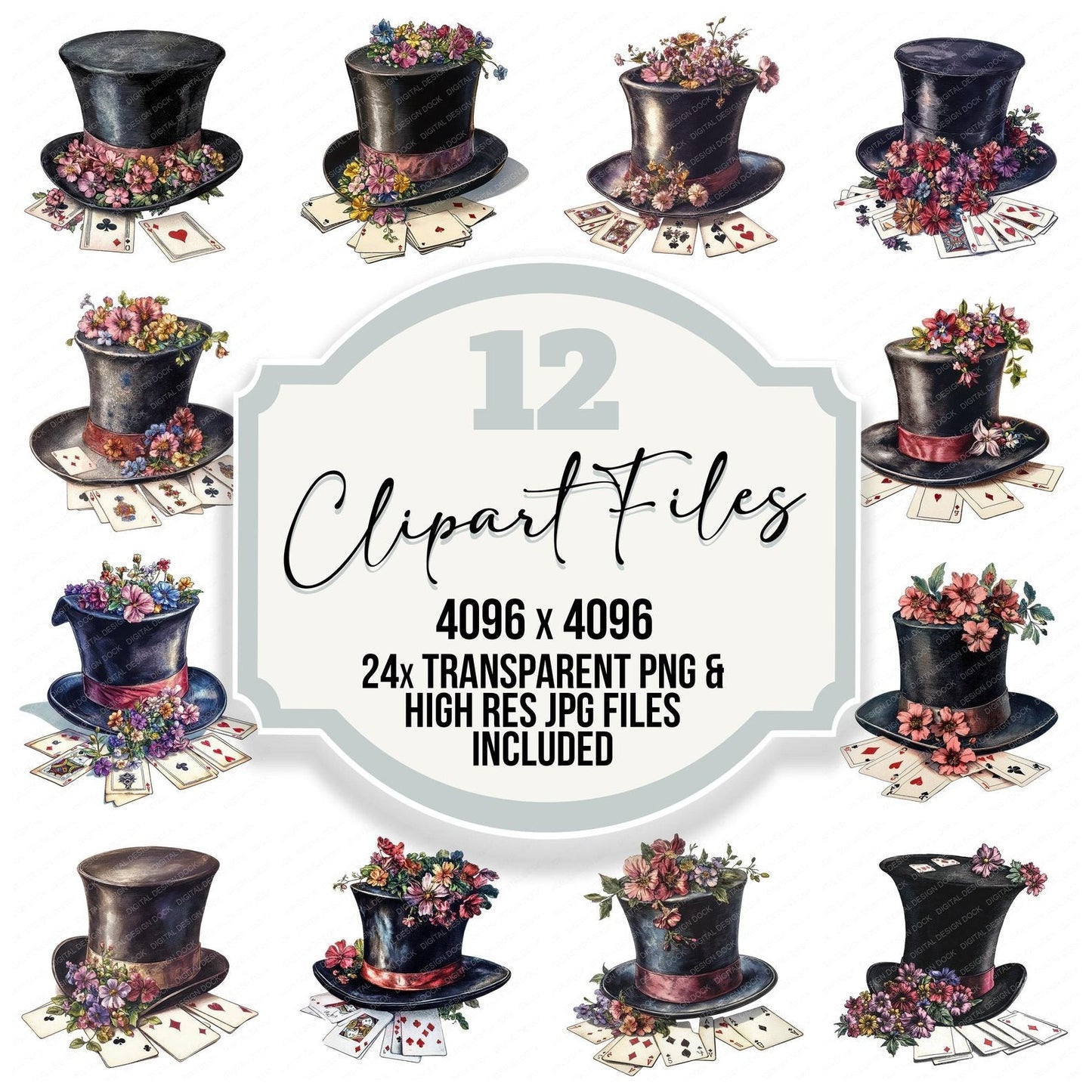 Magicians Hat with Tricks Clipart Set (DDD006004)