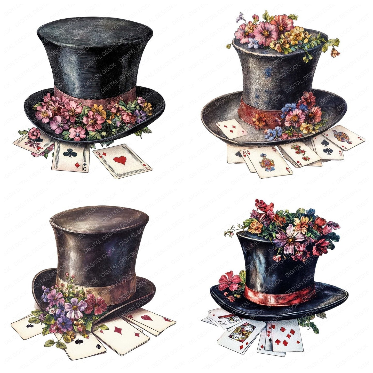 Magicians Hat with Tricks Clipart Set (DDD006004)