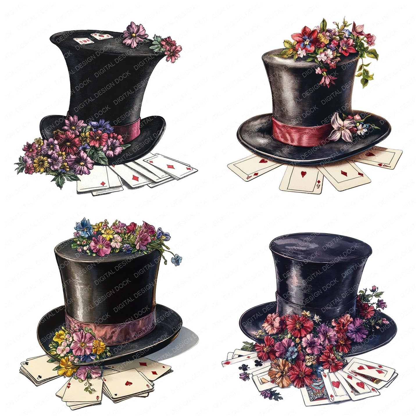 Magicians Hat with Tricks Clipart Set (DDD006004)