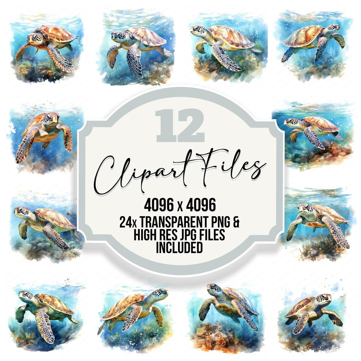 Majestic Sea Turtles Clipart Set (DDD006009)