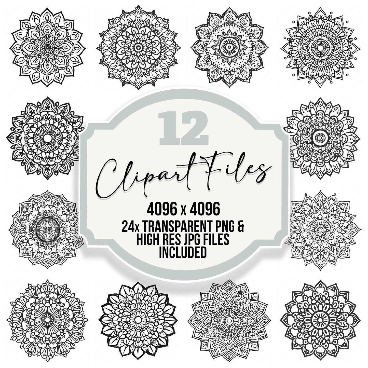 Mandala Colouring Page Clipart Set (DDD006015)