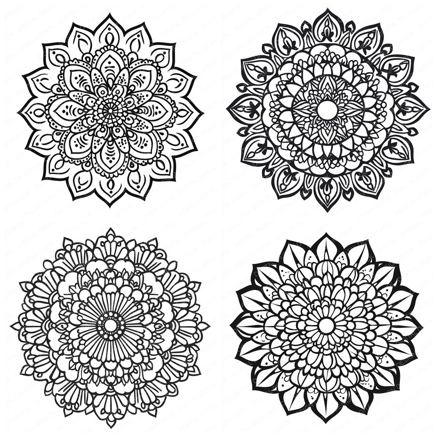 Mandala Colouring Page Clipart Set (DDD006015)