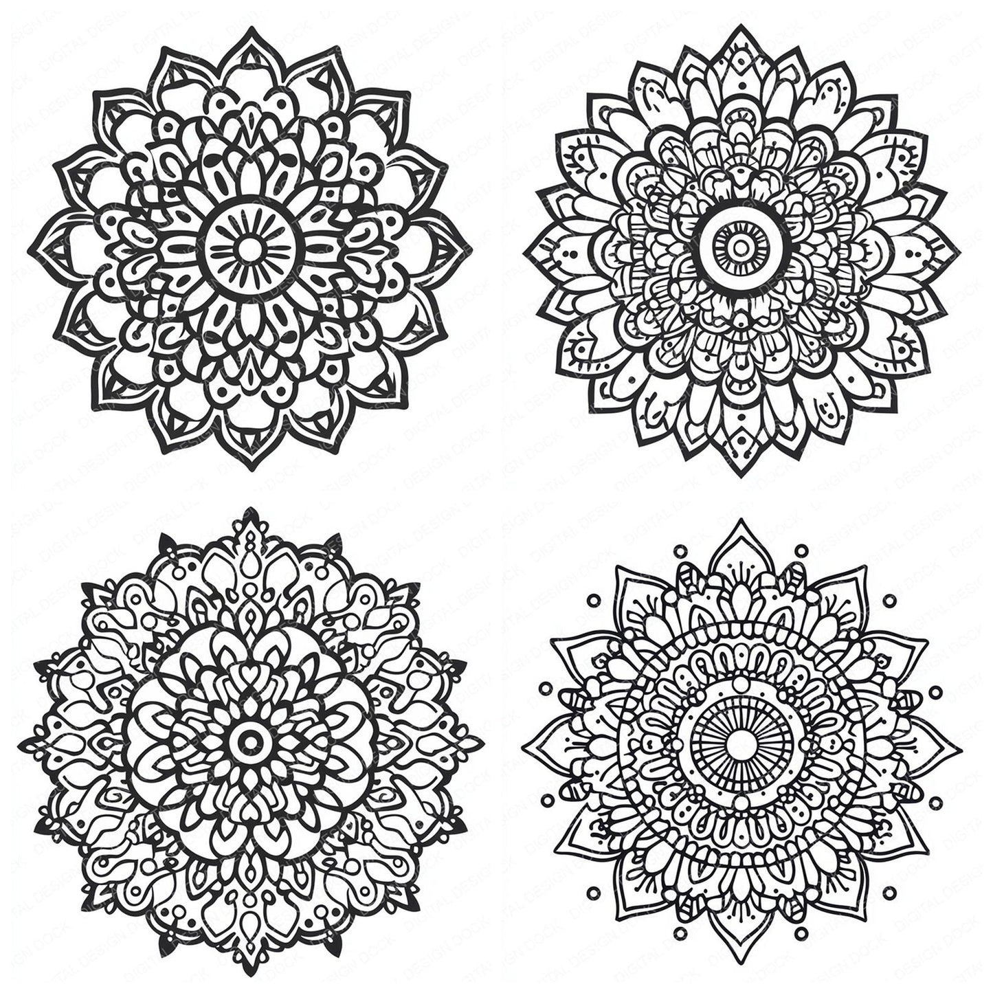 Mandala Colouring Page Clipart Set (DDD006015)