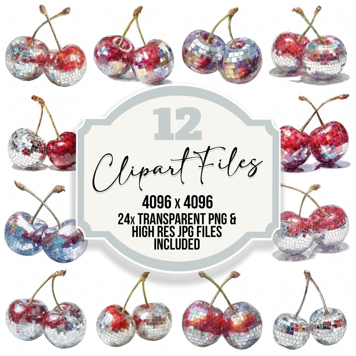 Mirrorball Cherries Clipart Set (DDD006076)