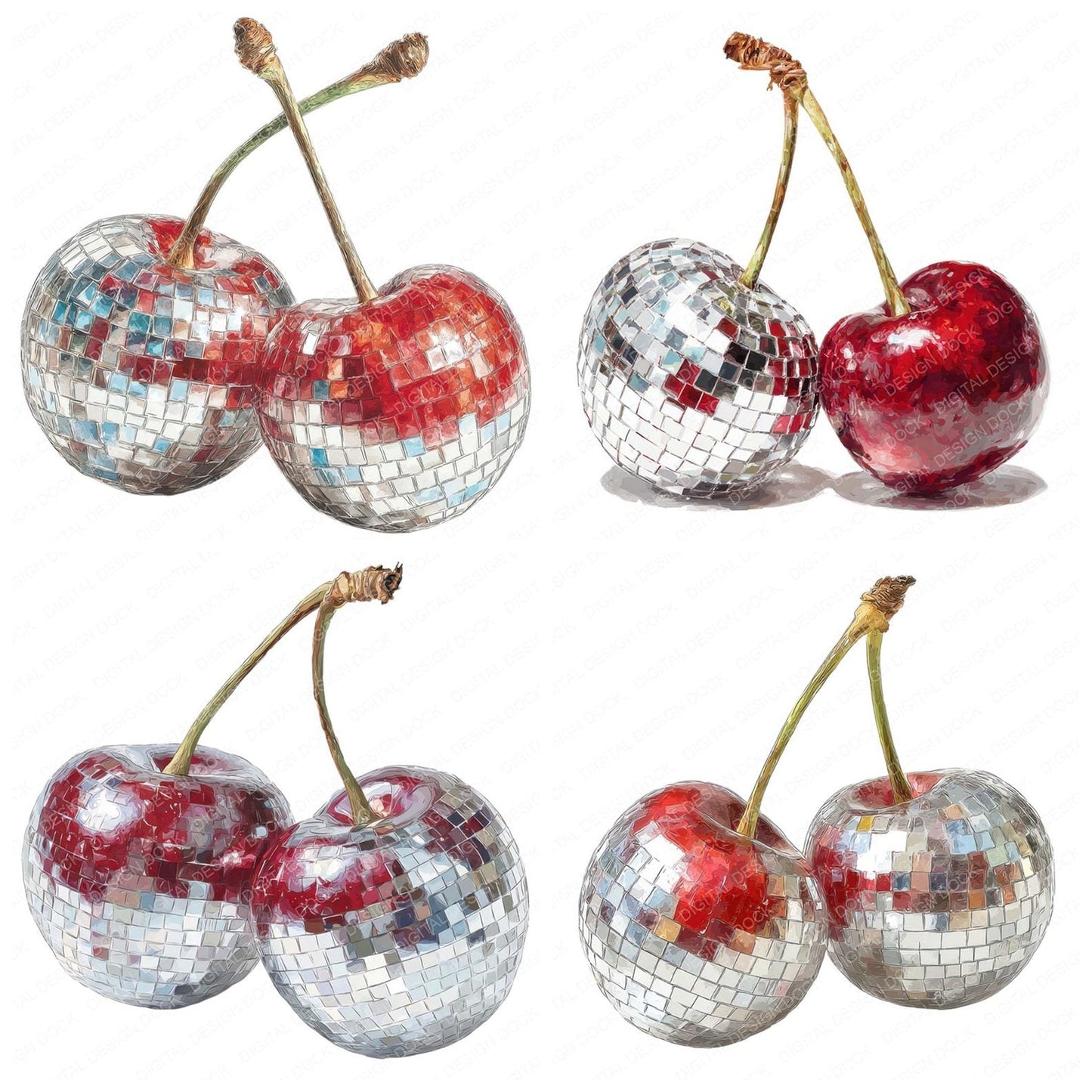 Mirrorball Cherries Clipart Set (DDD006076)